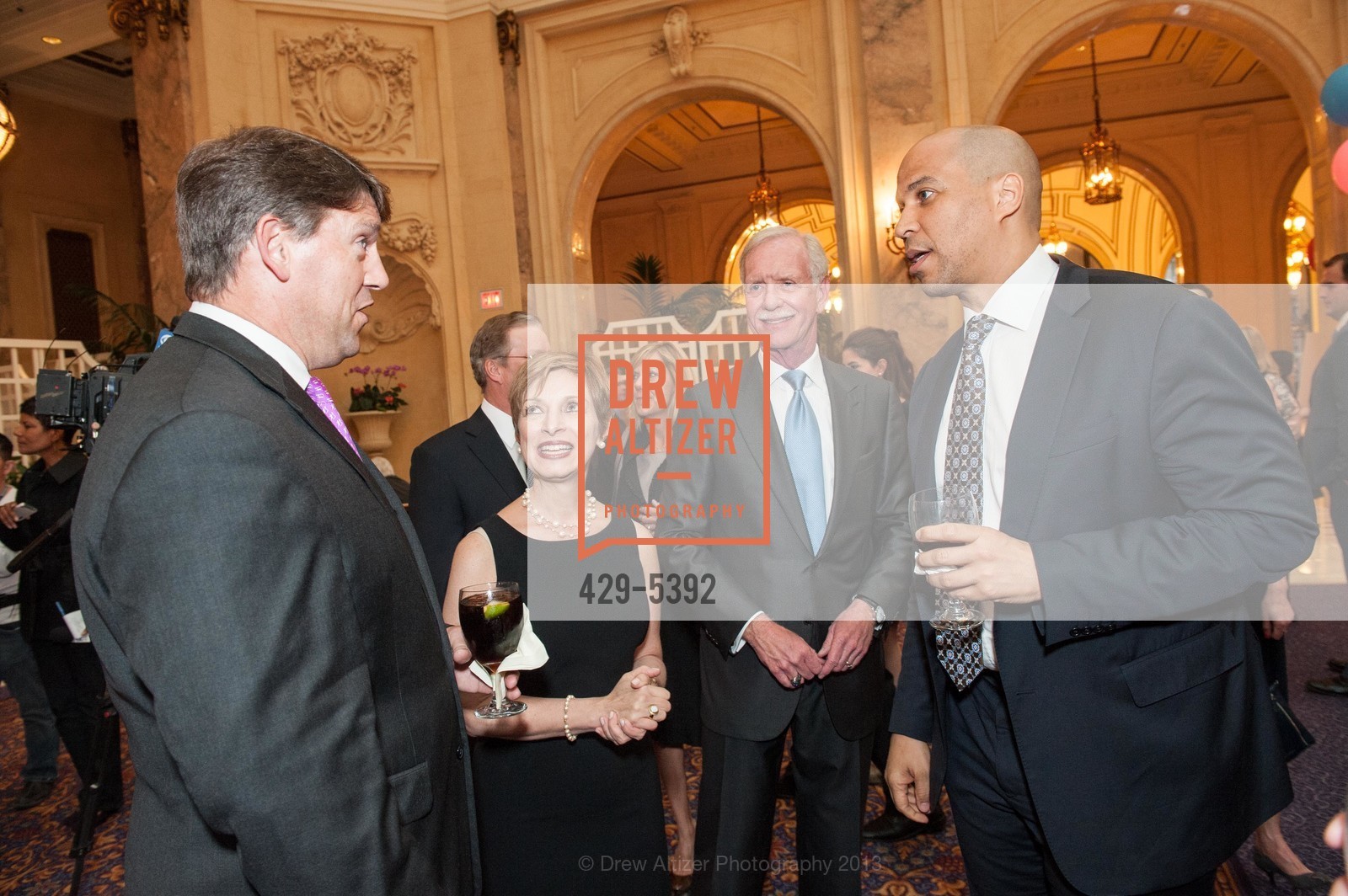 Charles Pierson, Kathy Bella, Sully Sullenberger, Cory Booker, Up, Up, and Away! Gala Benefiting Big Brothers Big Sisters of the Bay Area 2013, Palace Hotel. 2 New Montgomery Street, April 12th, 2013, Photo #429-5392 Charles Pierson, Kathy Bella, Sully Sullenberger, Cory Booker, Photo #429-5392