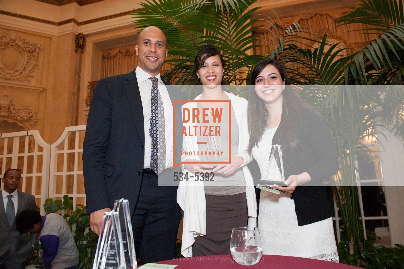 Cory Booker, Patty Guinto, Sarah Levin, Up, Up, and Away! Gala Benefiting Big Brothers Big Sisters of the Bay Area 2013, Palace Hotel. 2 New Montgomery Street, April 12th, 2013, Photo #534-5392 Cory Booker, Patty Guinto, Sarah Levin, Photo #534-5392