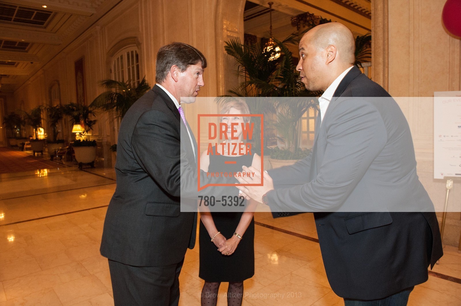 Charles Pierson, Kathy Bella, Cory Booker, Up, Up, and Away! Gala Benefiting Big Brothers Big Sisters of the Bay Area 2013, Palace Hotel. 2 New Montgomery Street, April 12th, 2013, Photo #780-5392 Charles Pierson, Kathy Bella, Cory Booker, Photo #780-5392