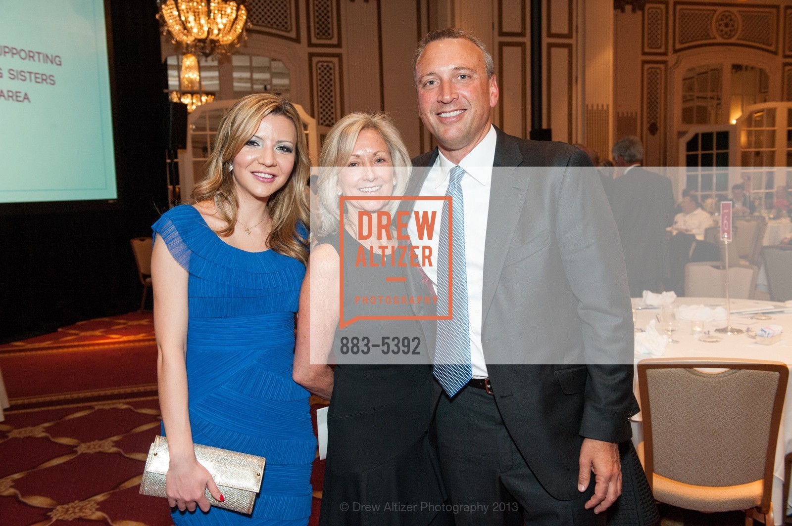 Ayse Kuzucuoglu, Diane Neal, Tom Keiser, Up, Up, and Away! Gala Benefiting Big Brothers Big Sisters of the Bay Area 2013, Palace Hotel. 2 New Montgomery Street, April 12th, 2013, Photo #883-5392 Ayse Kuzucuoglu, Diane Neal, Tom Keiser, Photo #883-5392