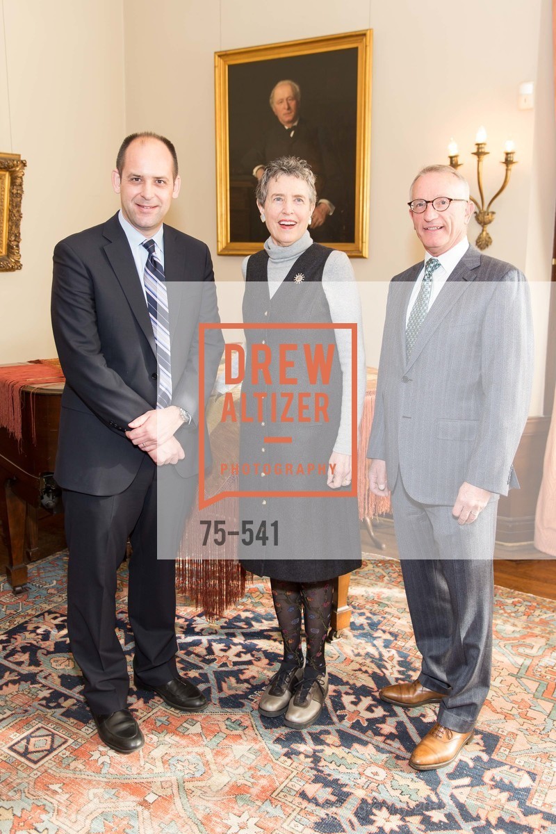 Mike Buhler, Alice Russell-Shapiro, David Wessel, Ceremony Inaugurating the Campaign for San Francisco Heritage & Haas-Lilienthal House, Haas-Lilienthal House. 2007 Franklin Street, November 18th, 2015, Photo #75-541 Mike Buhler, Alice Russell-Shapiro, David Wessel, Photo #75-541