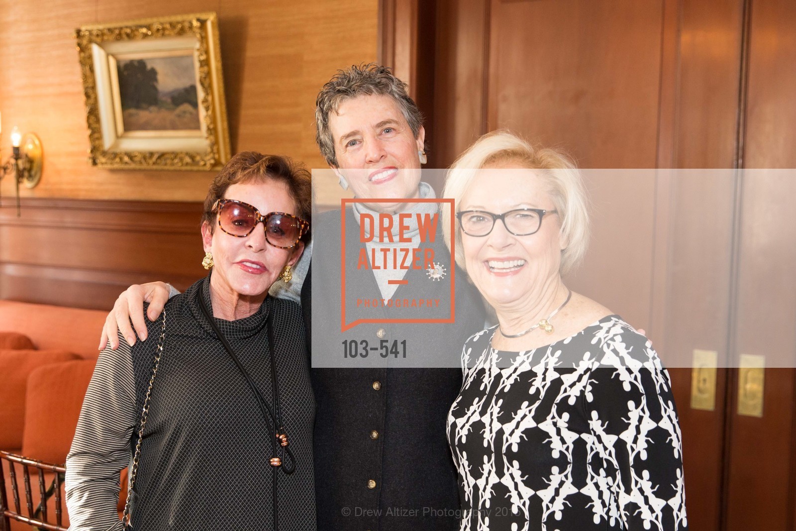 Gail Moore, Alice Russell-Shapiro, Ellen Johnck, Ceremony Inaugurating the Campaign for San Francisco Heritage & Haas-Lilienthal House, Haas-Lilienthal House. 2007 Franklin Street, November 18th, 2015, Photo #103-541 Gail Moore, Alice Russell-Shapiro, Ellen Johnck, Photo #103-541