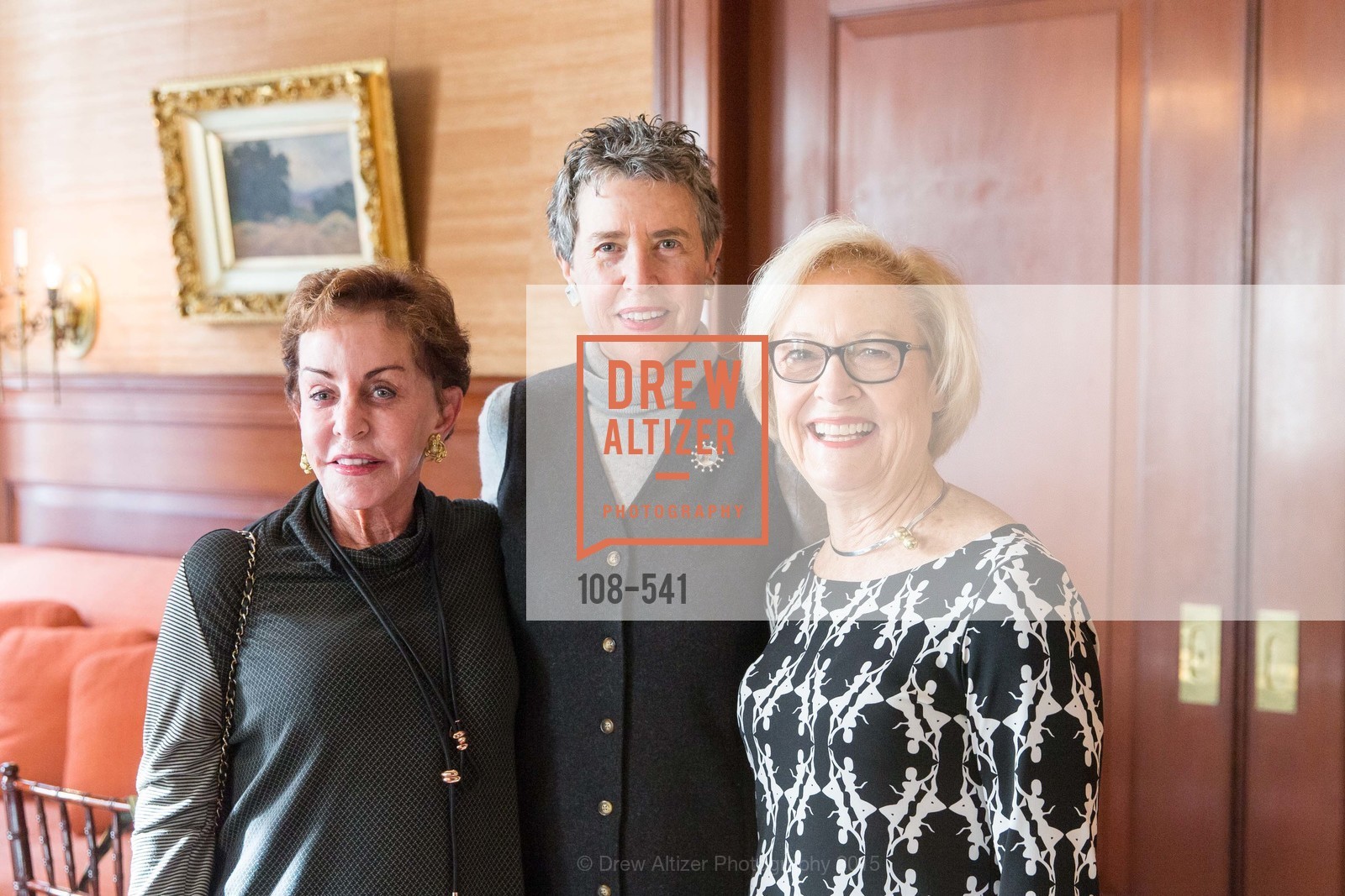Gail Moore, Alice Russell-Shapiro, Ellen Johnck, Ceremony Inaugurating the Campaign for San Francisco Heritage & Haas-Lilienthal House, Haas-Lilienthal House. 2007 Franklin Street, November 18th, 2015, Photo #108-541 Gail Moore, Alice Russell-Shapiro, Ellen Johnck, Photo #108-541