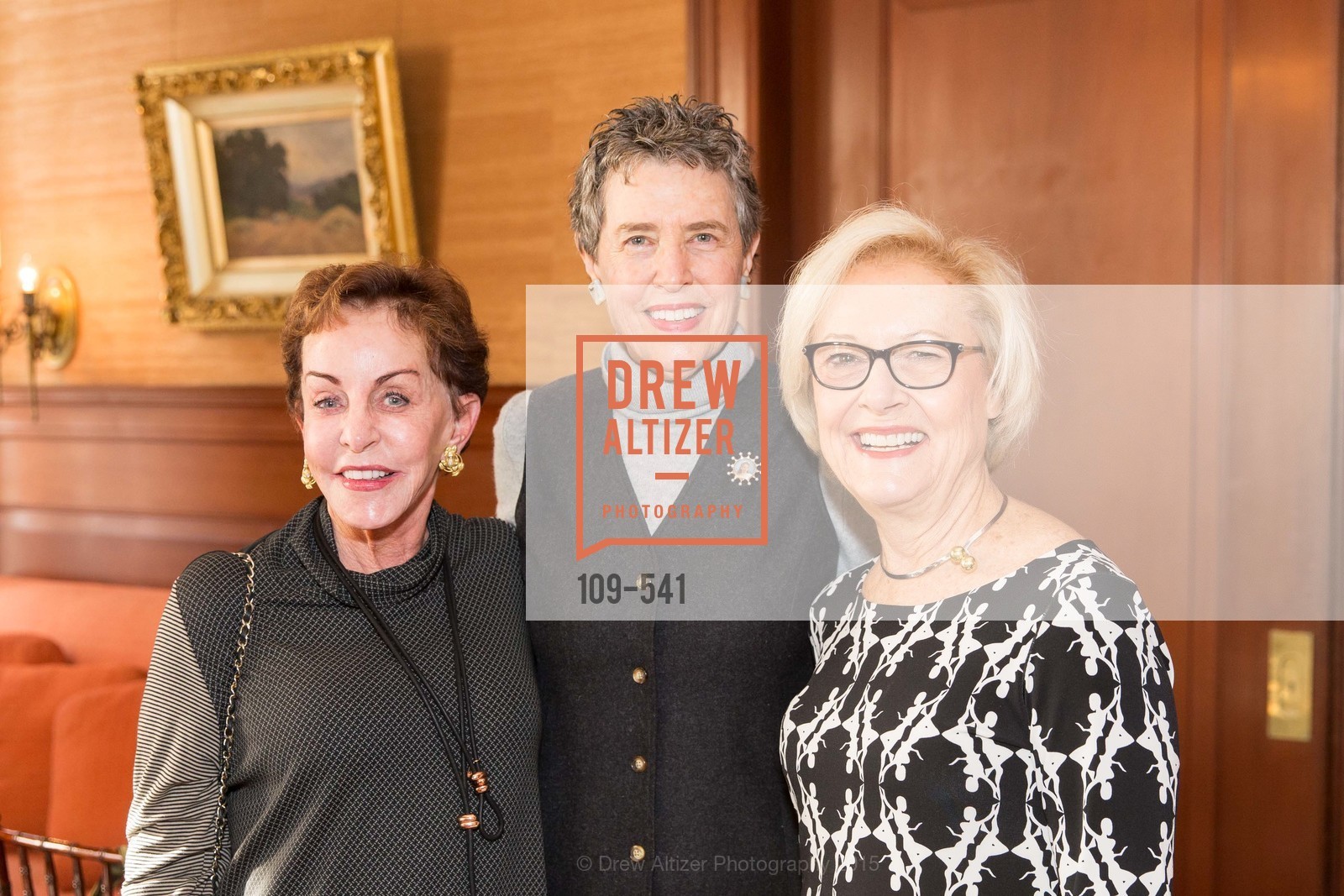 Gail Moore, Alice Russell-Shapiro, Ellen Johnck, Ceremony Inaugurating the Campaign for San Francisco Heritage & Haas-Lilienthal House, Haas-Lilienthal House. 2007 Franklin Street, November 18th, 2015, Photo #109-541 Gail Moore, Alice Russell-Shapiro, Ellen Johnck, Photo #109-541