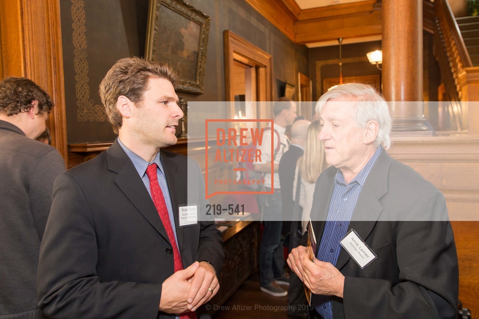 Brian Turner, Arnie Lerner, Ceremony Inaugurating the Campaign for San Francisco Heritage & Haas-Lilienthal House, Haas-Lilienthal House. 2007 Franklin Street, November 18th, 2015, Photo #219-541 Brian Turner, Arnie Lerner, Photo #219-541