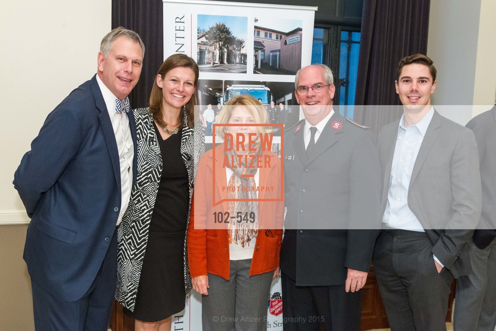 Ernst Bauer, Victoria Bailey, Mary Beth Warman, Lt. Col. Tim Foley, Kazan Braeckman, The Salvation Army's 12th Annual Holiday Luncheon Kettle Kickoff, The Bently Reserve. 301 Battery St, November 18th, 2015,Drew Altizer, Drew Altizer Photography, full-service agency, private events, San Francisco photographer, photographer california