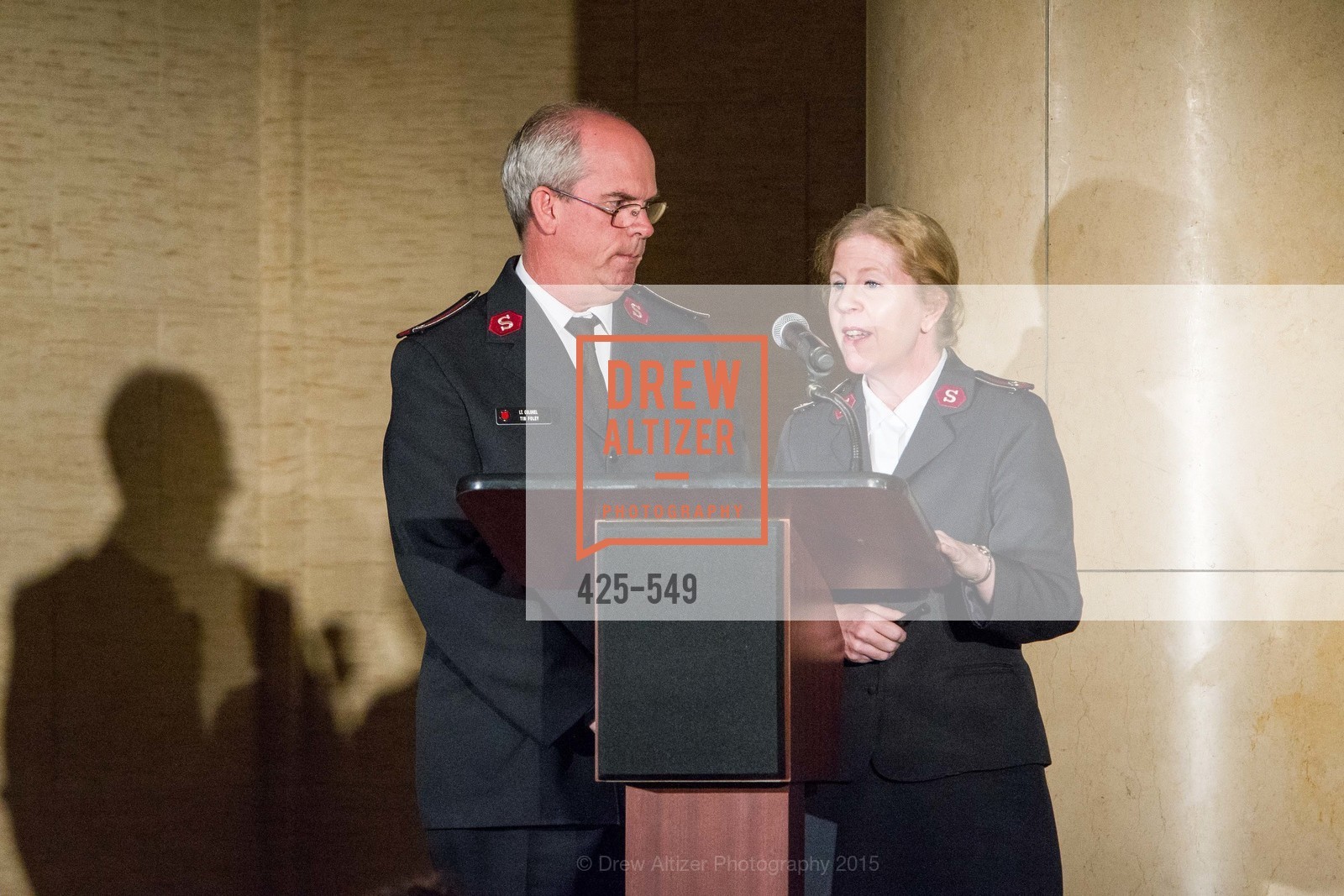 Lt. Col. Tim Foley, Lt. Col Cindy Foley, The Salvation Army's 12th Annual Holiday Luncheon Kettle Kickoff, The Bently Reserve. 301 Battery St, November 18th, 2015,Drew Altizer, Drew Altizer Photography, full-service event agency, private events, San Francisco photographer, photographer California