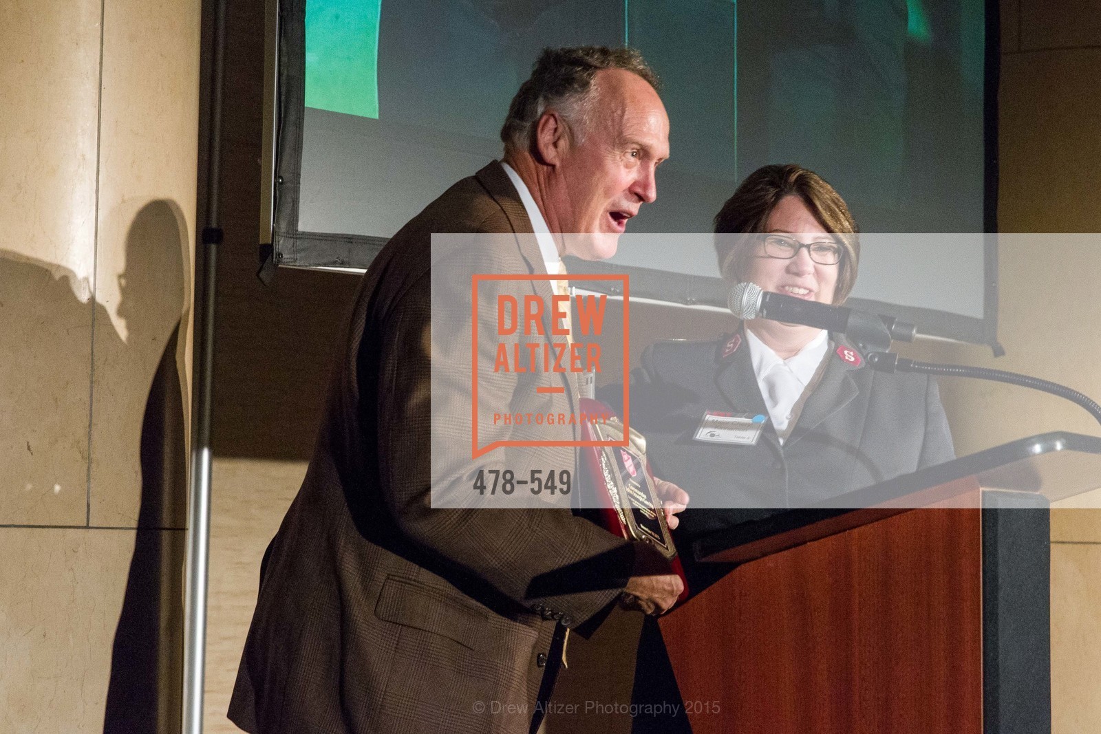 Joe Garrity, Major Cheryl Kinnamon, The Salvation Army's 12th Annual Holiday Luncheon Kettle Kickoff, The Bently Reserve. 301 Battery St, November 18th, 2015, Photo #478-549 Joe Garrity, Major Cheryl Kinnamon, Photo #478-549