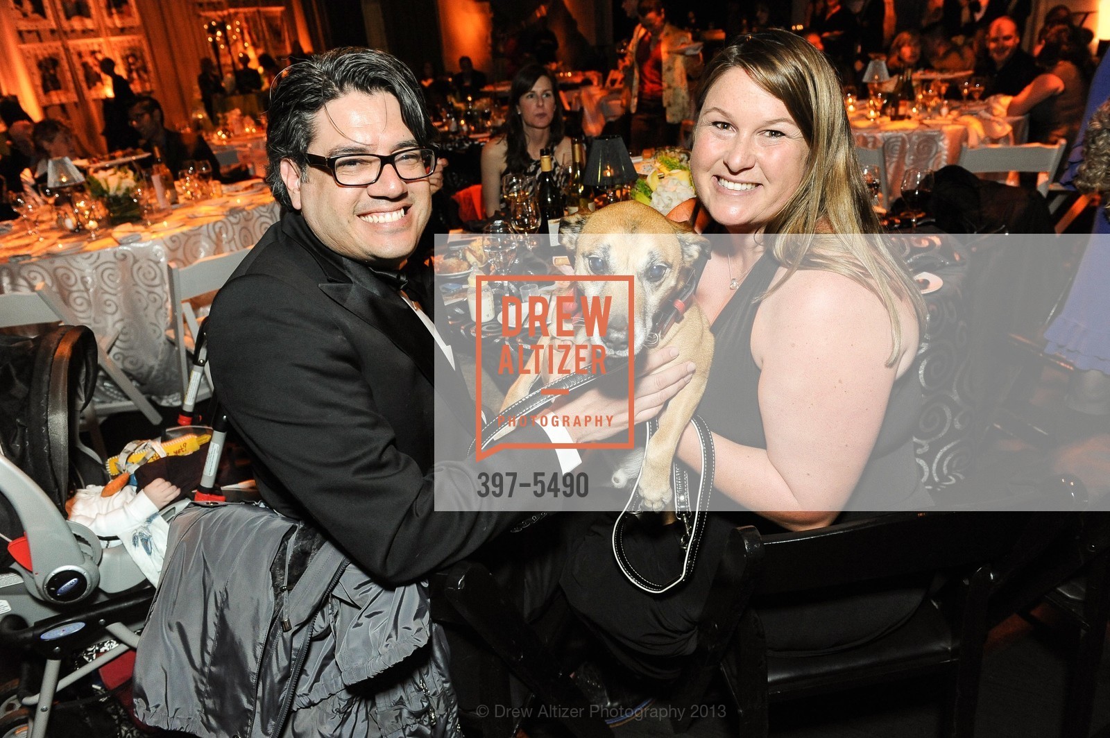 Mike Jimenez Cruz, Jennifer Jimenez Cruz, Max, CLAW presents the 17th Annual Bark & Whine Ball Benefitting the SFSPCA, US, March 20th, 2013, Photo #397-5490 Mike Jimenez Cruz, Jennifer Jimenez Cruz, Max, Photo #397-5490