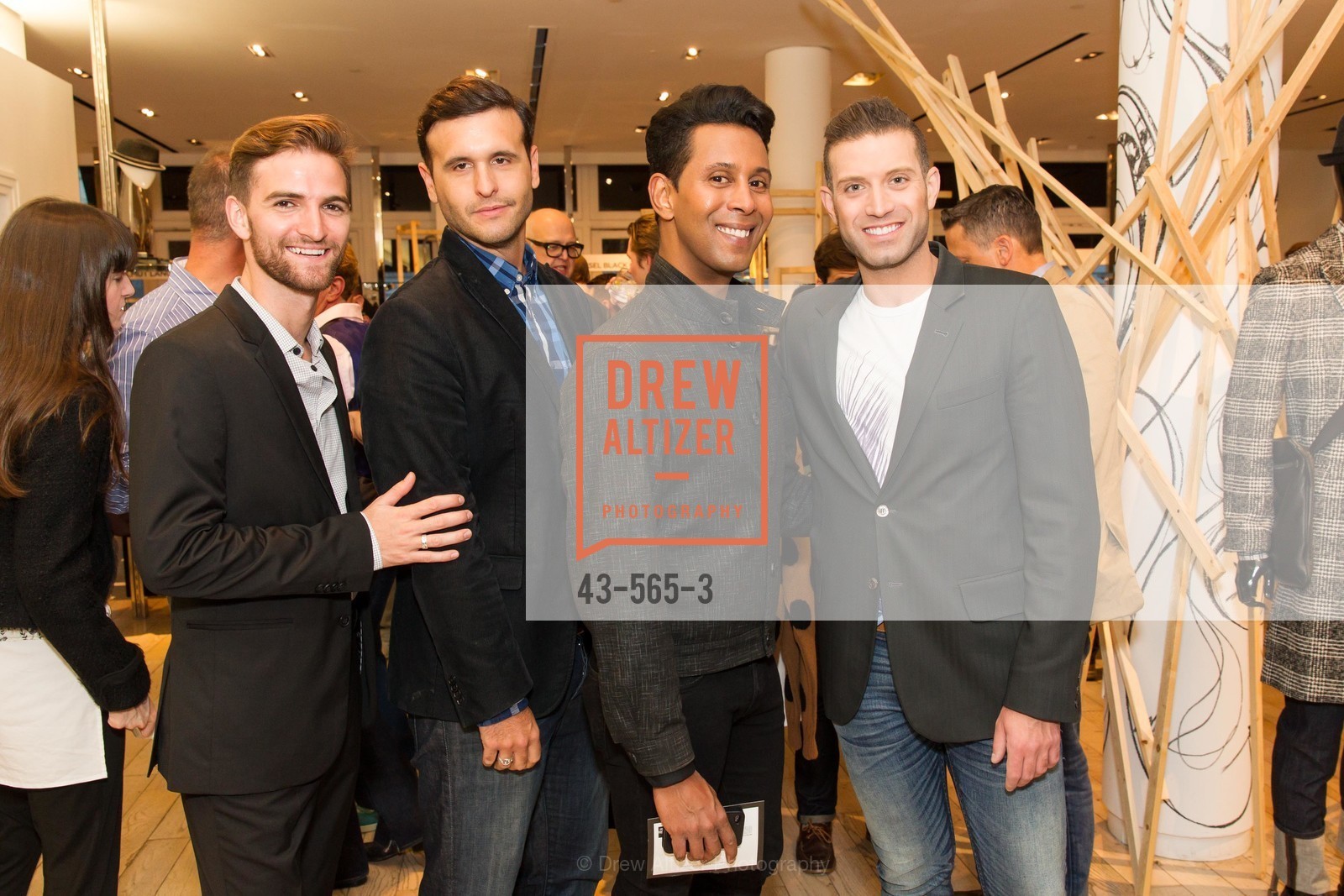 JD Scalzo, Emillio Mesa, Omar Sharif Jr., GLAAD GALA Kick-Off Party Hosted by SAKS FIFTH AVENUE, Saks Fifth Avenue. 384 Post Street, September 12th, 2014, Photo #43-565-3 JD Scalzo, Emillio Mesa, Omar Sharif Jr., Photo #43-565-3