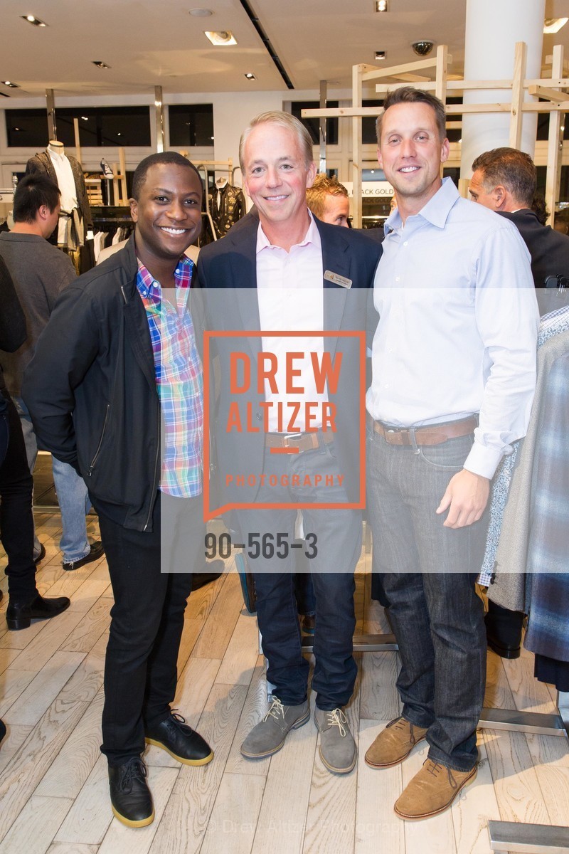 Jason Franklyn, David Hedley, Bryan Hancsin, GLAAD GALA Kick-Off Party Hosted by SAKS FIFTH AVENUE, Saks Fifth Avenue. 384 Post Street, September 12th, 2014, Photo #90-565-3 Jason Franklyn, David Hedley, Bryan Hancsin, Photo #90-565-3