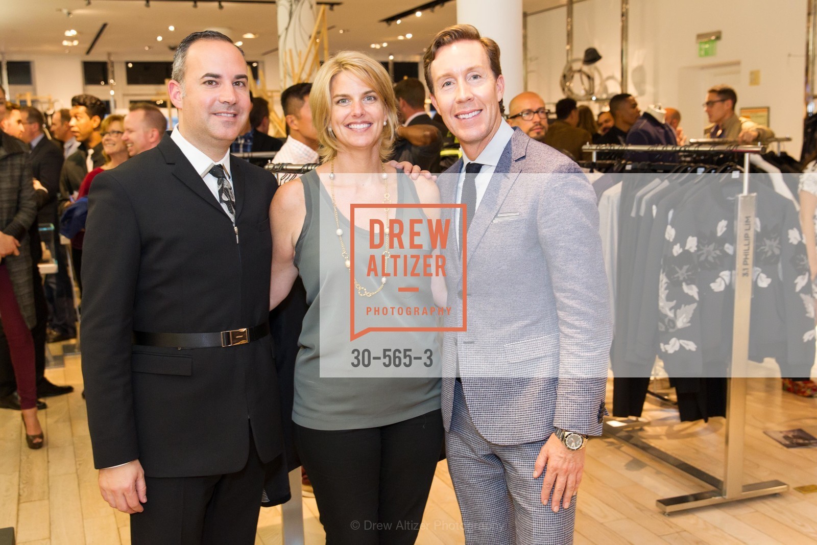 Robert Arnold-Kraft, Sarah Kate Ellis, Eric Jennings, GLAAD GALA Kick-Off Party Hosted by SAKS FIFTH AVENUE, Saks Fifth Avenue. 384 Post Street, September 12th, 2014, Photo #30-565-3 Robert Arnold-Kraft, Sarah Kate Ellis, Eric Jennings, Photo #30-565-3