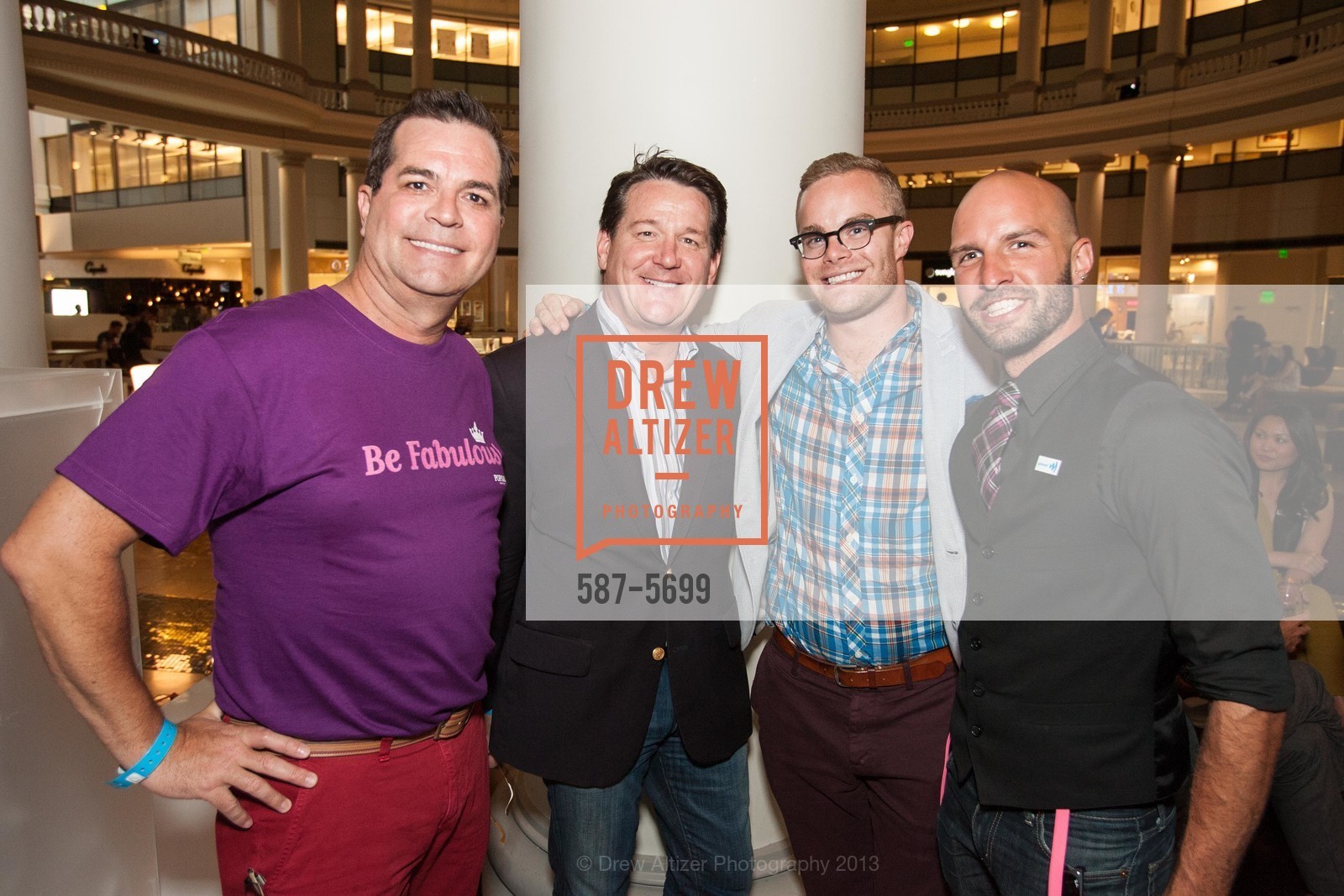 Michael Montoya, Kevin Shanahan, Travis Monson, Christopher Vasquez, Celebrate with PRIDE: Westfield SF Centre Pride Kick-Off, US, June 27th, 2013, Photo #587-5699 Michael Montoya, Kevin Shanahan, Travis Monson, Christopher Vasquez, Photo #587-5699