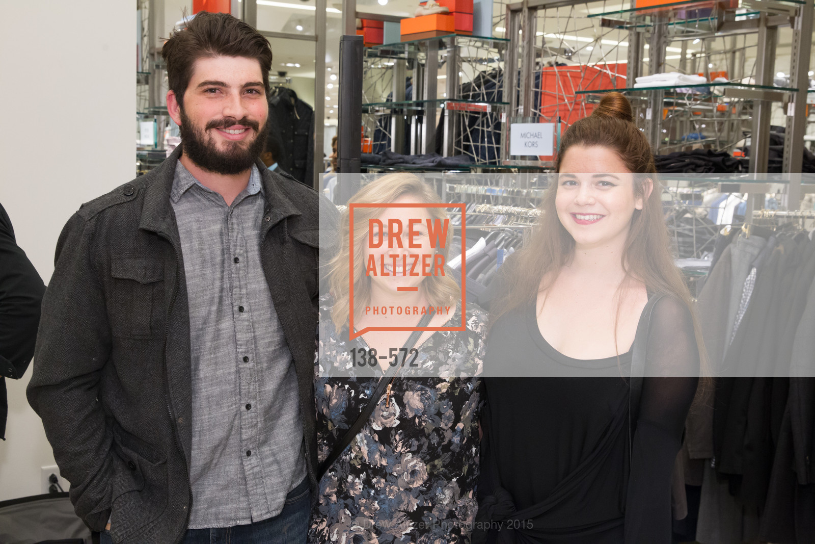 Matt Mahoney, Rachel Sharansky, Sarah Schultz, Neiman Marcus Walnut Creek welcomes neighbors ROOFTOP and Teleferic Barcelona, Neiman Marcus. 1000 South Main Street, November 20th, 2015, Photo #138-572 Matt Mahoney, Rachel Sharansky, Sarah Schultz, Photo #138-572