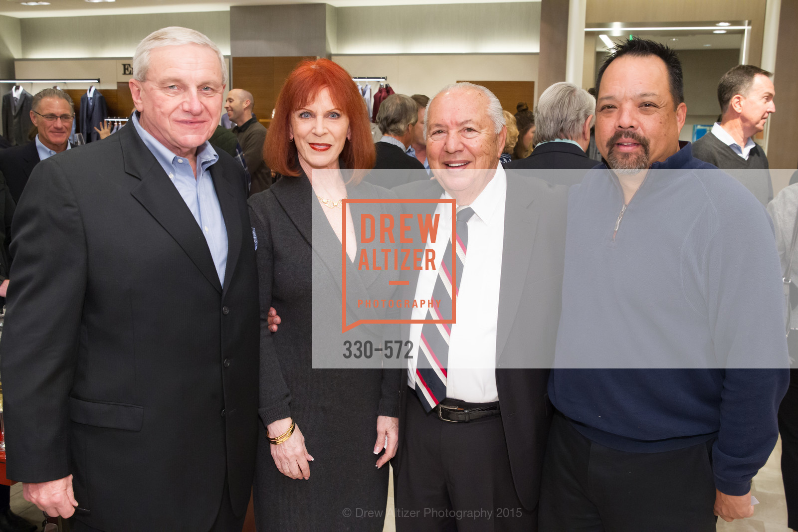 Don Kowalski, Sherry Reid, Rocky Dudum, Perry Tong, Neiman Marcus Walnut Creek welcomes neighbors ROOFTOP and Teleferic Barcelona, Neiman Marcus. 1000 South Main Street, November 20th, 2015, Photo #330-572 Don Kowalski, Sherry Reid, Rocky Dudum, Perry Tong, Photo #330-572
