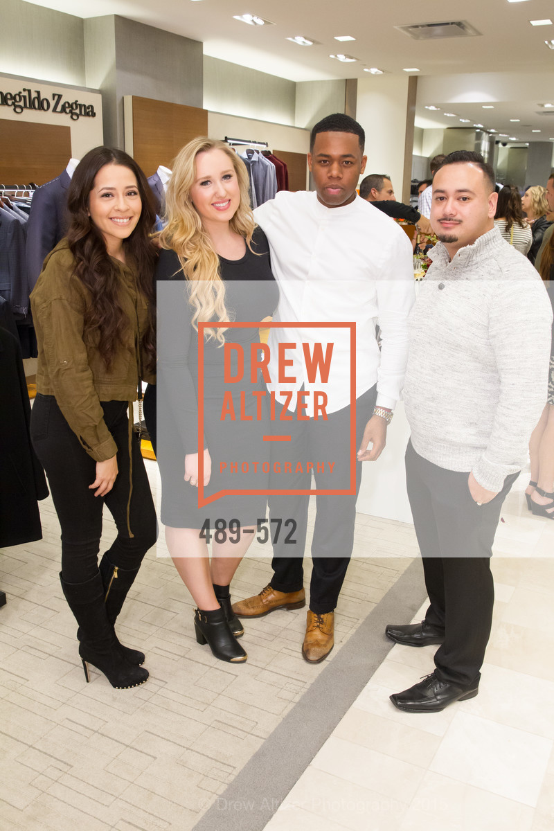 Joellyn Gomez, Lauren Daniels, Devin O'Brien, Charles Sands, Neiman Marcus Walnut Creek welcomes neighbors ROOFTOP and Teleferic Barcelona, Neiman Marcus. 1000 South Main Street, November 20th, 2015, Photo #489-572 Joellyn Gomez, Lauren Daniels, Devin O'Brien, Charles Sands, Photo #489-572