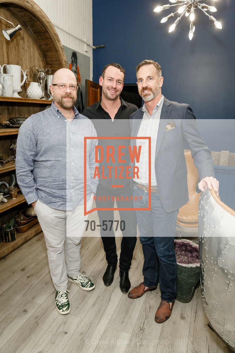 Tony Vermillion, Jarrod Baumann, Christopher Roy, Mark Leno Fundraising Cocktail Party, Zeterre Landscape Architecture. 1171 Folsom St., San Francisco, CA 91711, February 26th, 2018, Photo #70-5770 Tony Vermillion, Jarrod Baumann, Christopher Roy, Photo #70-5770