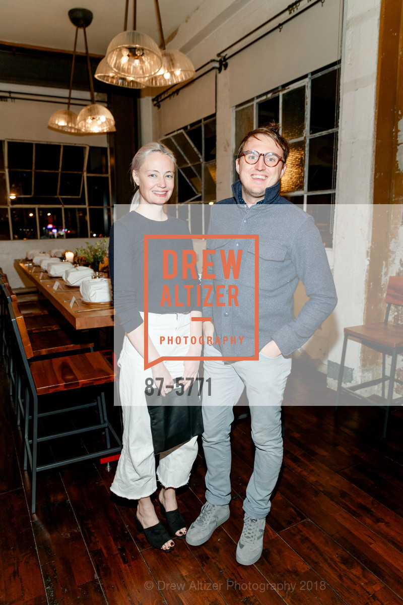Courtney Klein, Zach Klein, Cuyana and Dwell Magazine for Marie Kondo Dinner, Central Kitchen. 3000 20th St, San Francisco, CA 94110, February 27th, 2018, Photo #87-5771 Courtney Klein, Zach Klein, Photo #87-5771