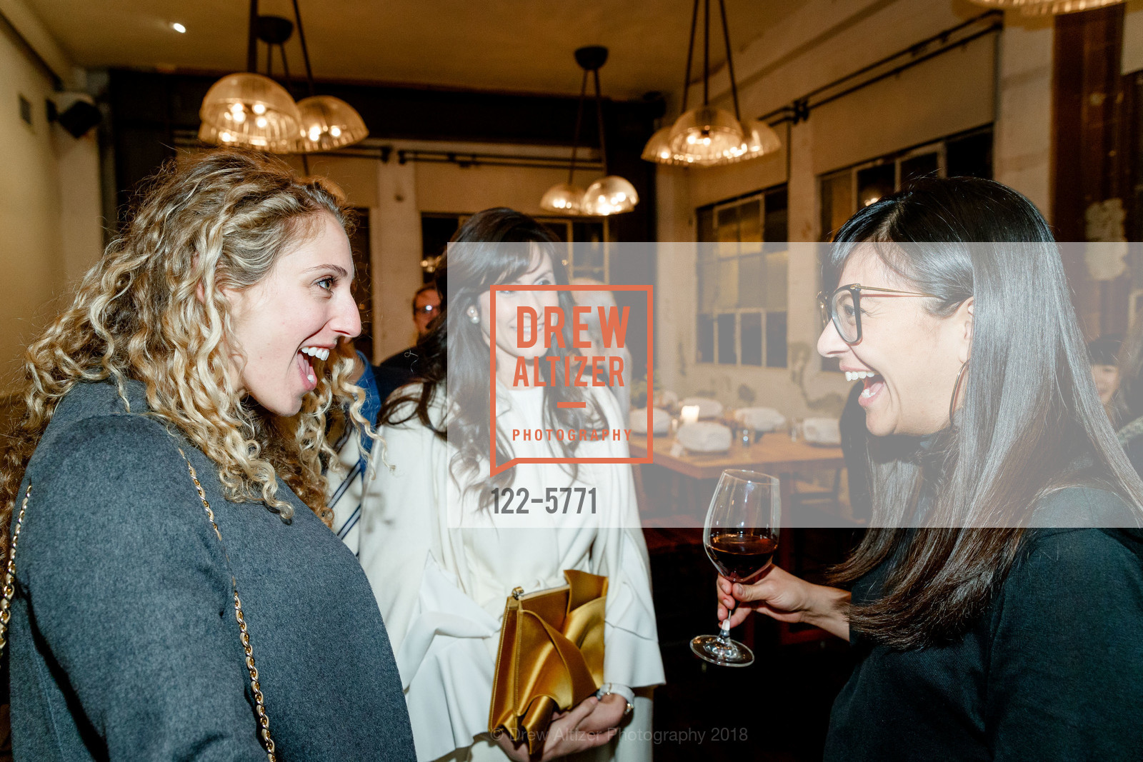 Ilana Stern, Samantha Bechtel, Karla Gallardo, Cuyana and Dwell Magazine for Marie Kondo Dinner, Central Kitchen. 3000 20th St, San Francisco, CA 94110, February 27th, 2018, Photo #122-5771 Ilana Stern, Samantha Bechtel, Karla Gallardo, Photo #122-5771