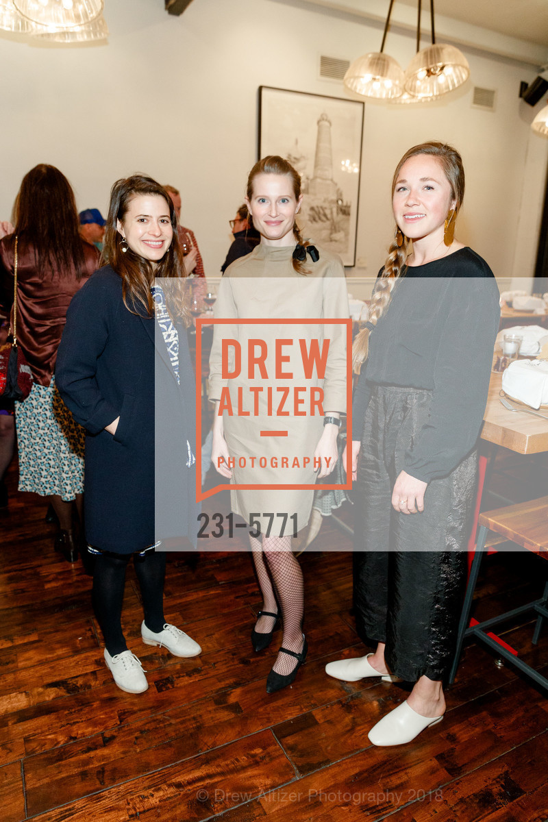 Molly Sedlacek, Meredith Swinehart, Fanny Singer, Cuyana and Dwell Magazine for Marie Kondo Dinner, Central Kitchen. 3000 20th St, San Francisco, CA 94110, February 27th, 2018, Photo #231-5771 Molly Sedlacek, Meredith Swinehart, Fanny Singer, Photo #231-5771