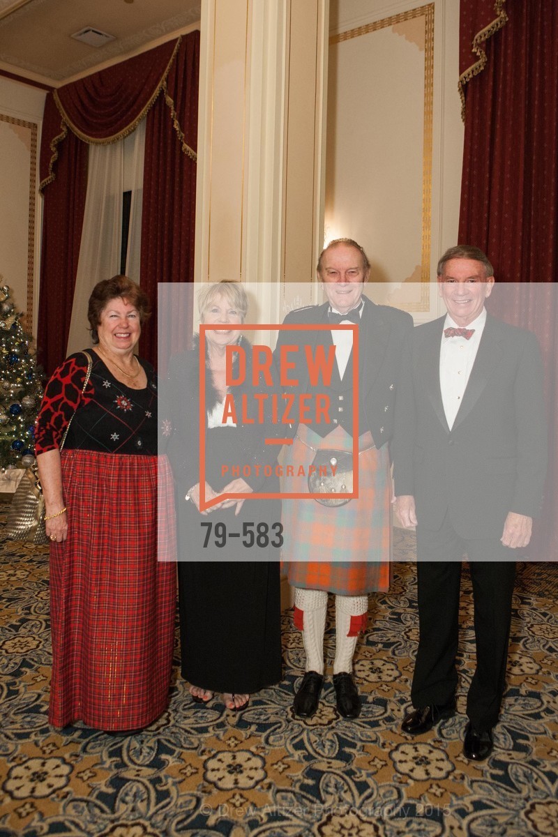 Eleanor Elrod, Judith Kell, Bill Obley, James Robertson, St. Andrew's Society of San Francisco Annual Banquet and Ball 2015, Marines' Memorial Club & Hotel. 609 Sutter St, November 28th, 2015, Photo #79-583 Eleanor Elrod, Judith Kell, Bill Obley, James Robertson, Photo #79-583