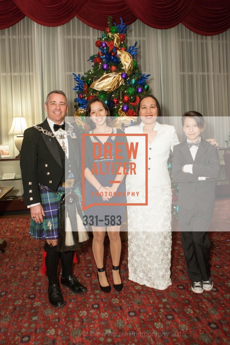 Jamie Koyil, Noel Kyle, Psering Kyle, Skyler Kyle, St. Andrew's Society of San Francisco Annual Banquet and Ball 2015, Marines' Memorial Club & Hotel. 609 Sutter St, November 28th, 2015, Photo #331-583 Jamie Koyil, Noel Kyle, Psering Kyle, Skyler Kyle, Photo #331-583