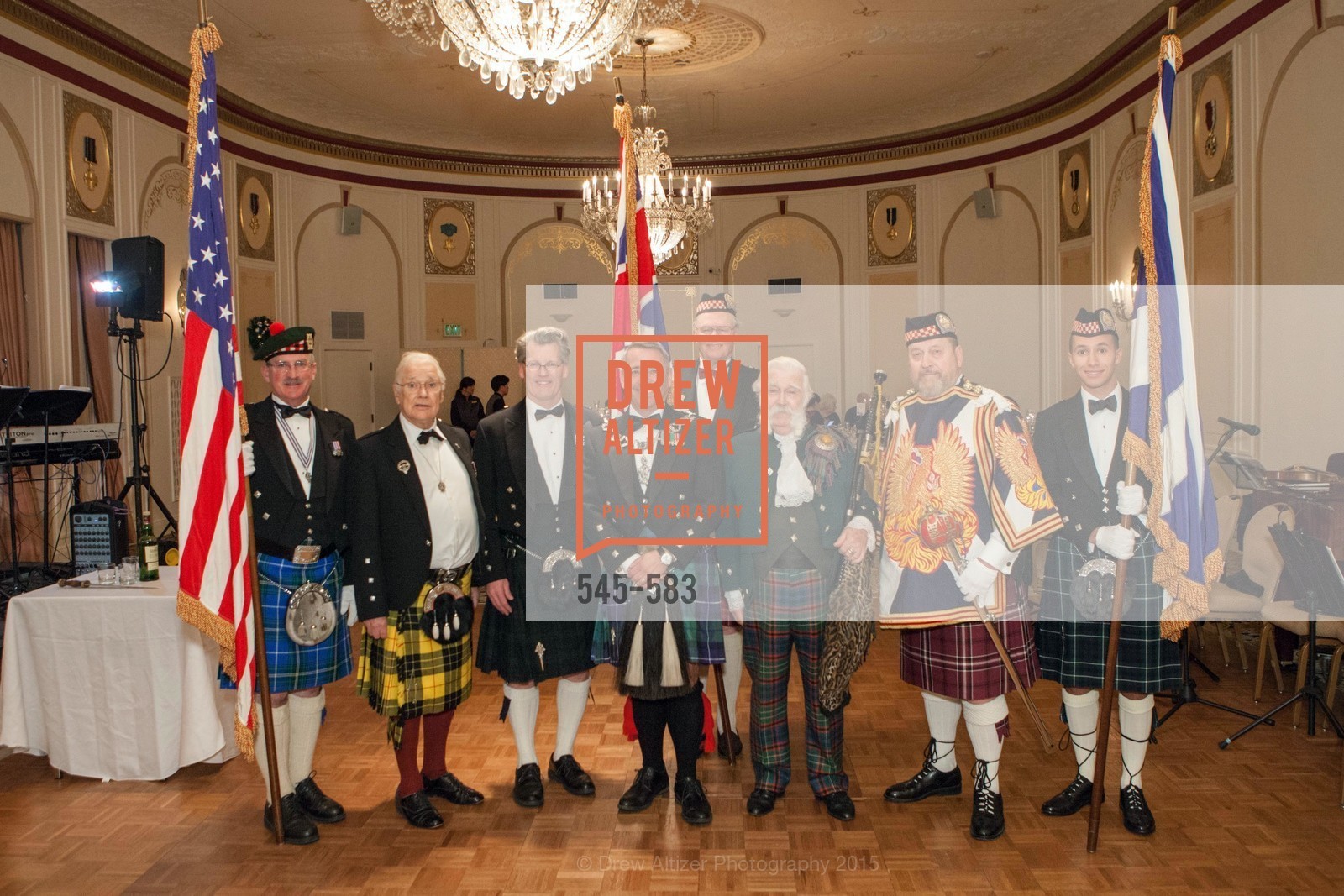 Fred Rutledge, David Campbell, Jamie Koyil, Allen Cary, Jek Cunningham, Bill Jaggers, Sola Peterson-Marke, St. Andrew's Society of San Francisco Annual Banquet and Ball 2015, Marines' Memorial Club & Hotel. 609 Sutter St, November 28th, 2015,Drew Altizer, Drew Altizer Photography, full-service agency, private events, San Francisco photographer, photographer california