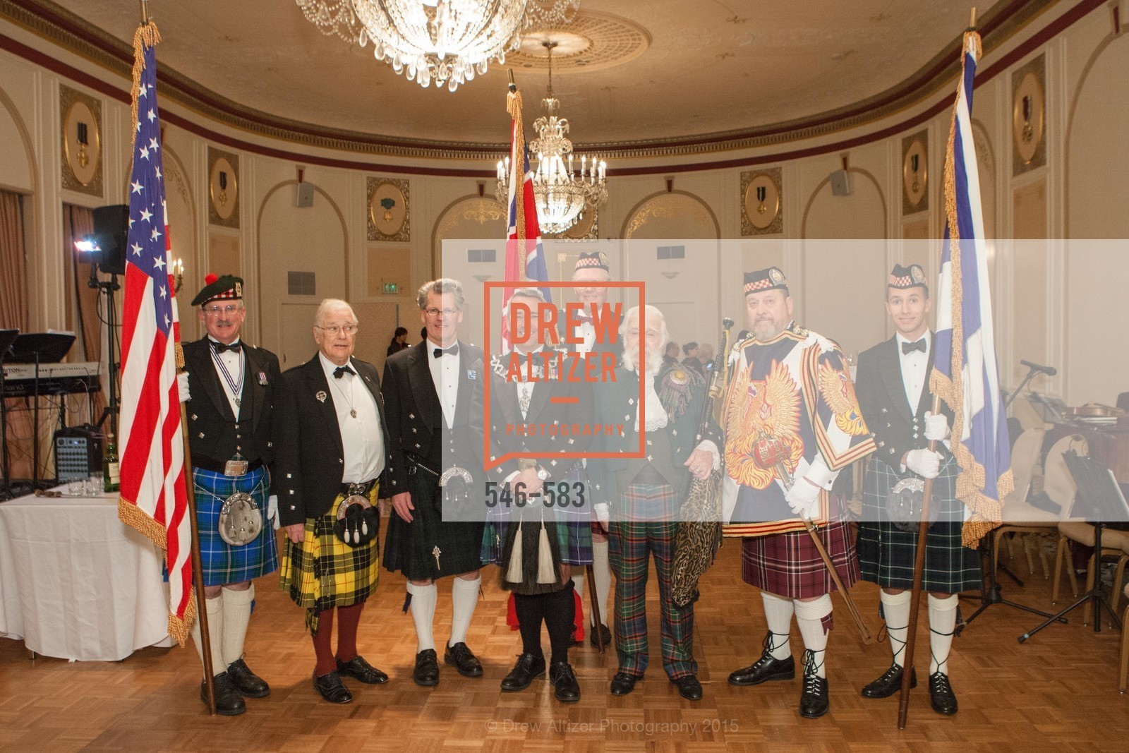 Fred Rutledge, David Campbell, Jamie Koyil, Allen Cary, Jek Cunningham, Bill Jaggers, Sola Peterson-Marke, St. Andrew's Society of San Francisco Annual Banquet and Ball 2015, Marines' Memorial Club & Hotel. 609 Sutter St, November 28th, 2015, Photo #546-583 Fred Rutledge, David Campbell, Jamie Koyil, Allen Cary, Jek Cunningham, Bill Jaggers, Sola Peterson-Marke, Photo #546-583