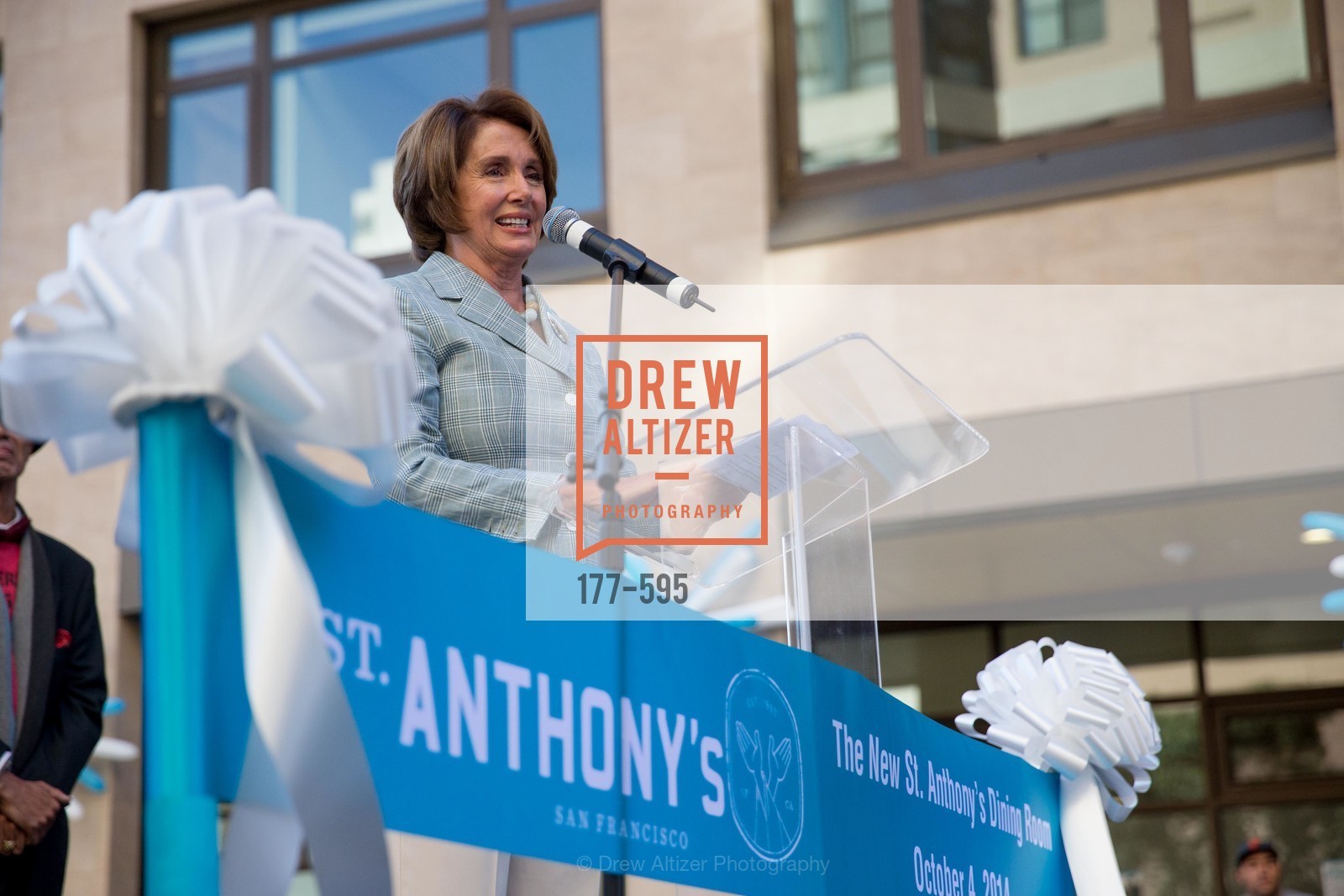 Nancy Pelosi, ST. ANTHONY'S Dining Room Ribbon Cutting Ceremony, US, October 5th, 2014, Photo #177-595 Nancy Pelosi, Photo #177-595