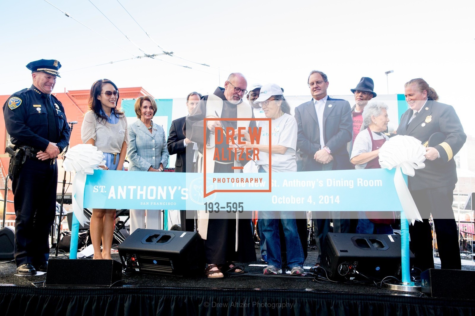 Greg Suhr, Jane Kim, Nancy Pelosi, Barry Stenger, Father John Hardin, Del Seymour, Michael Parish, Carmelita Lozano, Joanne Hayes-White, ST. ANTHONY'S Dining Room Ribbon Cutting Ceremony, US, October 5th, 2014,Drew Altizer, Drew Altizer Photography, full-service agency, private events, San Francisco photographer, photographer california