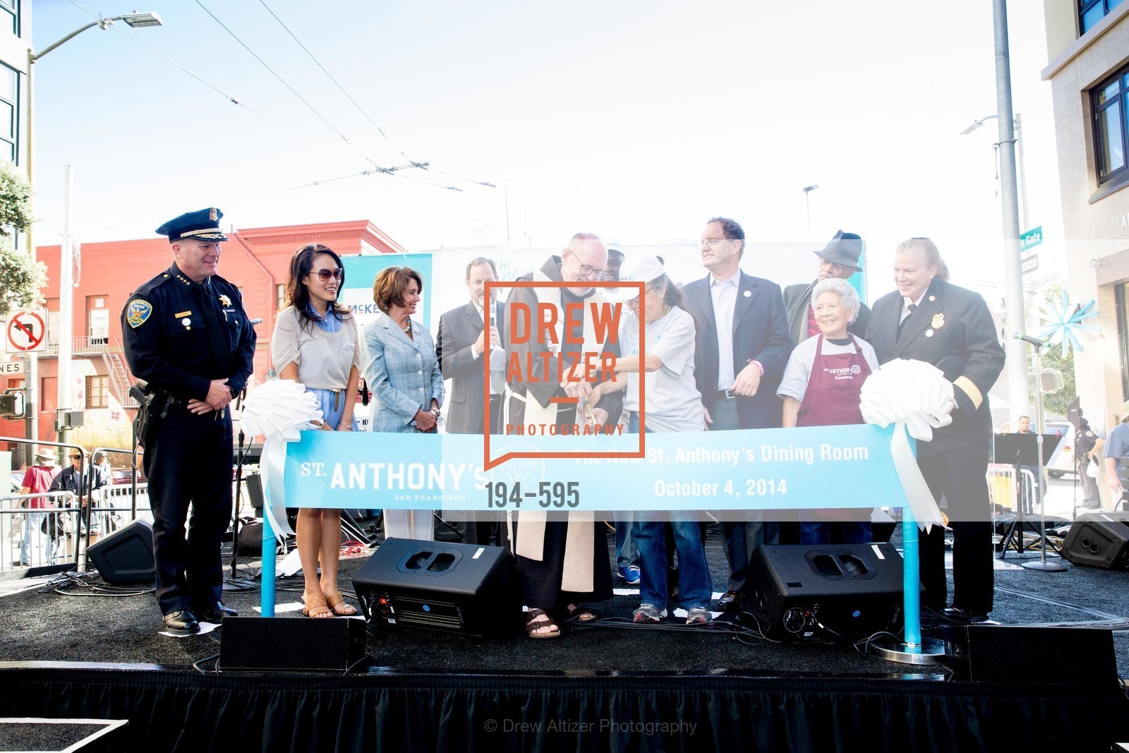 Greg Suhr, Jane Kim, Nancy Pelosi, Barry Stenger, Father John Hardin, Del Seymour, Michael Parish, Carmelita Lozano, Joanne Hayes-White, ST. ANTHONY'S Dining Room Ribbon Cutting Ceremony, US, October 5th, 2014,Drew Altizer, Drew Altizer Photography, full-service agency, private events, San Francisco photographer, photographer california