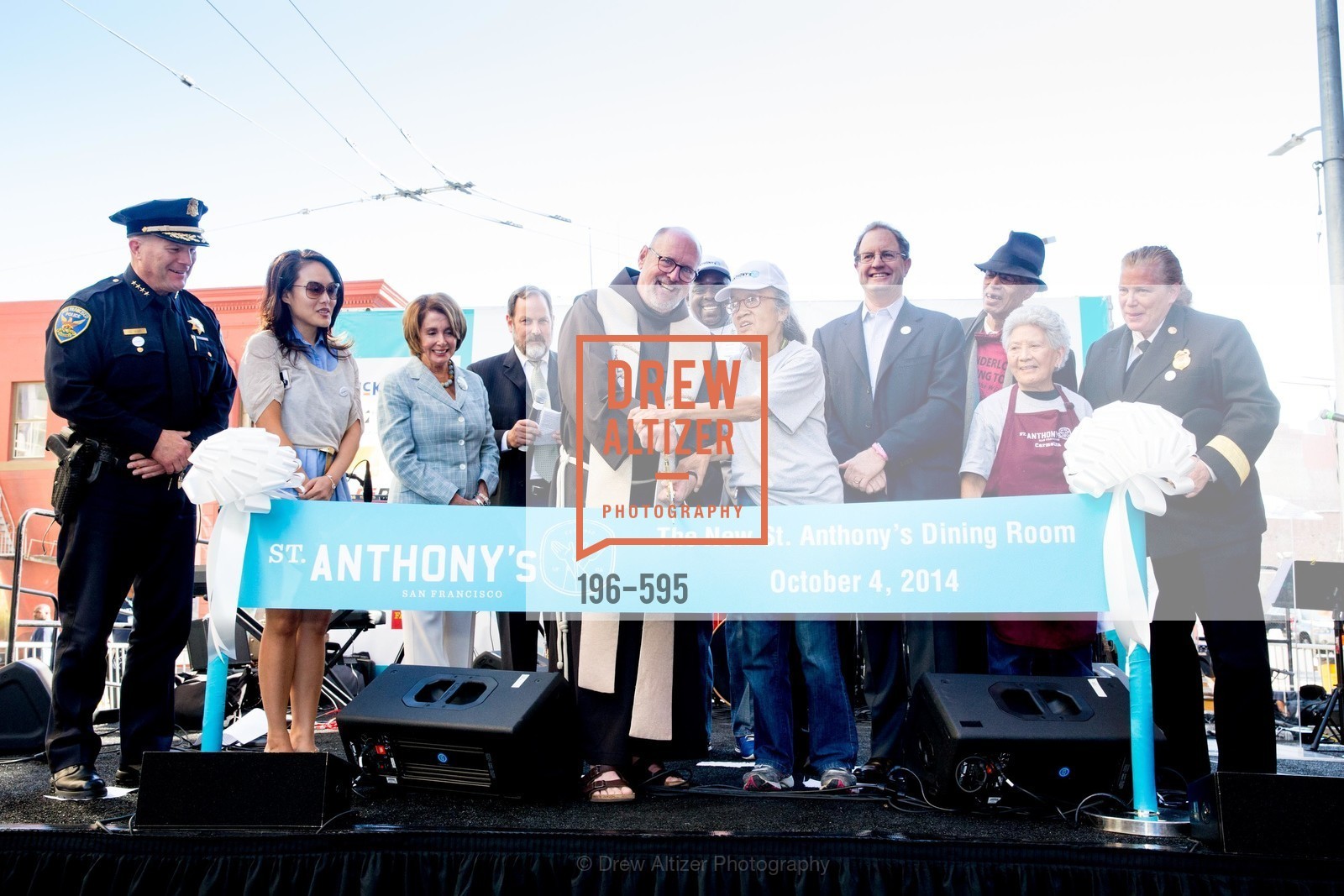 Greg Suhr, Jane Kim, Nancy Pelosi, Barry Stenger, Father John Hardin, Del Seymour, Michael Parish, Carmelita Lozano, Joanne Hayes-White, ST. ANTHONY'S Dining Room Ribbon Cutting Ceremony, US, October 5th, 2014,Drew Altizer, Drew Altizer Photography, full-service agency, private events, San Francisco photographer, photographer california