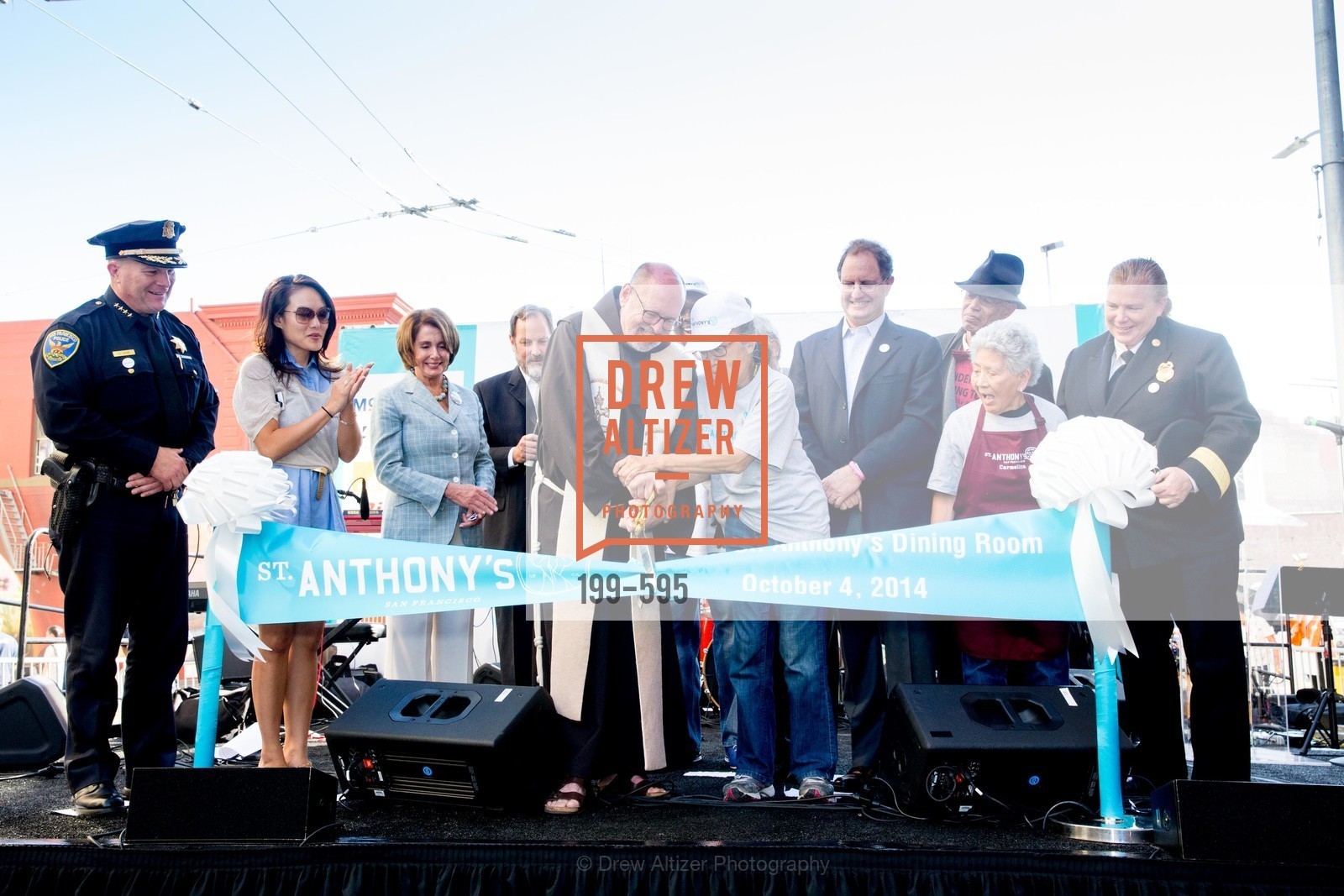 Greg Suhr, Jane Kim, Nancy Pelosi, Barry Stenger, Father John Hardin, Del Seymour, Michael Parish, Carmelita Lozano, Joanne Hayes-White, ST. ANTHONY'S Dining Room Ribbon Cutting Ceremony, US, October 5th, 2014,Drew Altizer, Drew Altizer Photography, full-service agency, private events, San Francisco photographer, photographer california