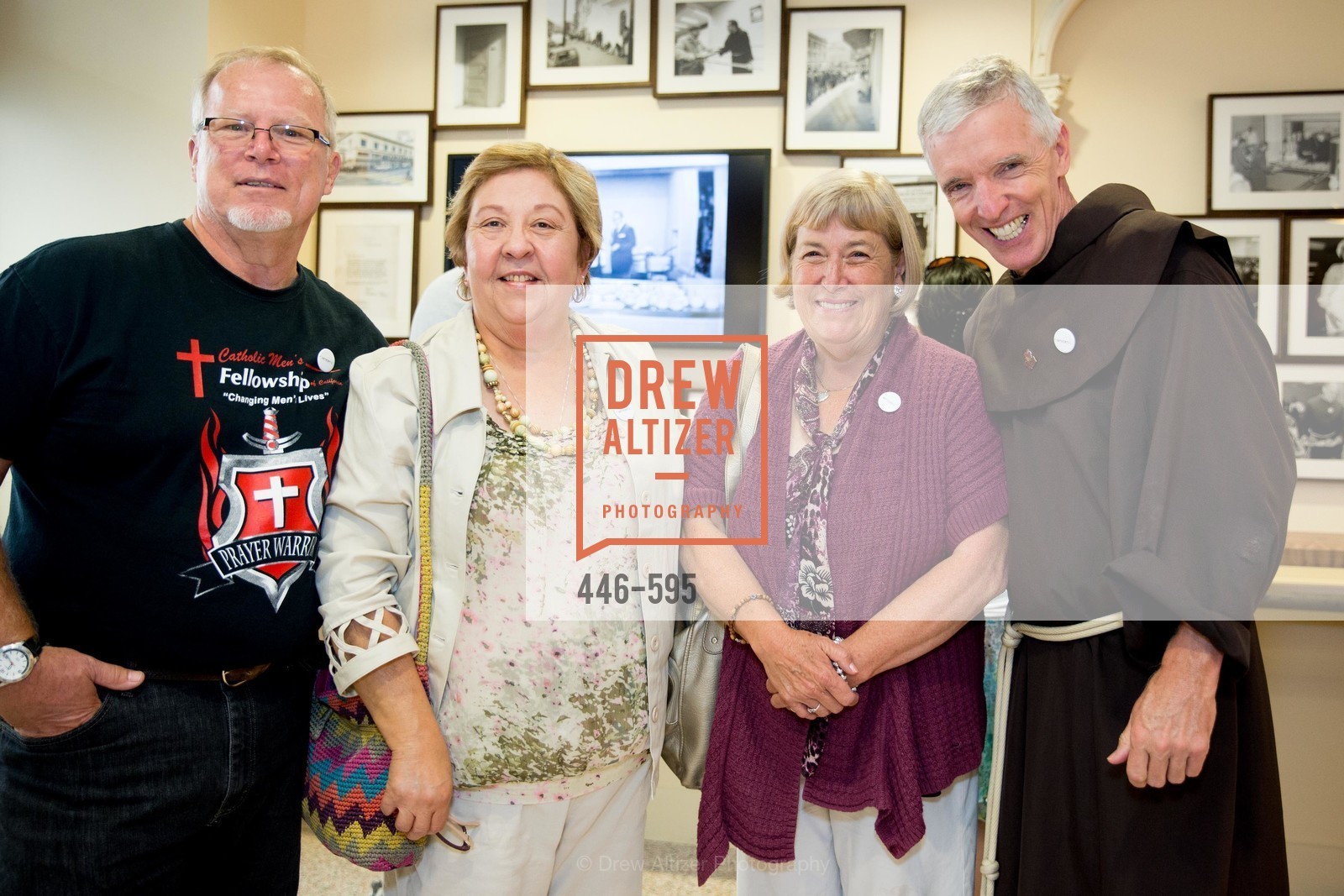 Jeff Perkins, Sharon Perkins, Gari Merchesen, Father Dan Lackie, Photo #446-595