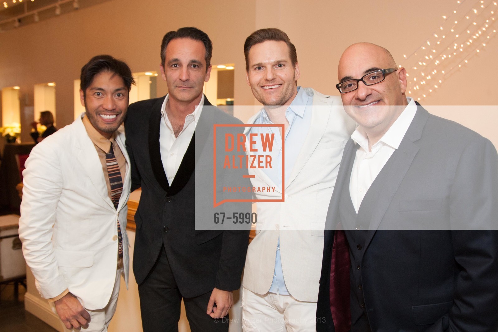 Gari James Cuevas, Hooman Altafi, Chris Gaither, Spiro Hishmeh, ARCHER SALON & JENNIFER MONTANA DESIGNS Holiday Party, US, December 4th, 2013, Photo #67-5990 Gari James Cuevas, Hooman Altafi, Chris Gaither, Spiro Hishmeh, Photo #67-5990