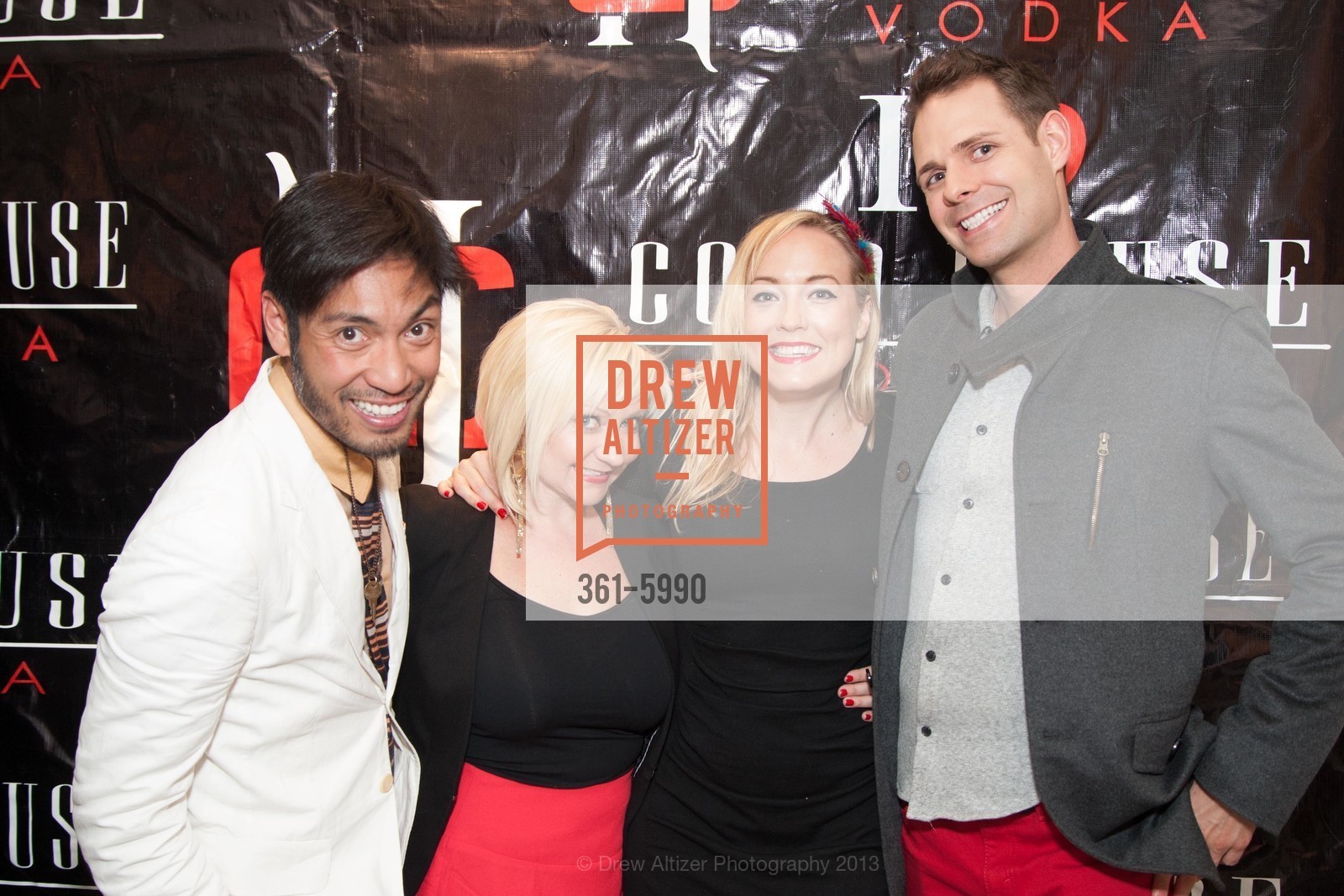 Gari James Cuevas, Lisa Laukkanen, Nicole Roll, Dustin Buss, ARCHER SALON & JENNIFER MONTANA DESIGNS Holiday Party, US, December 4th, 2013, Photo #361-5990 Gari James Cuevas, Lisa Laukkanen, Nicole Roll, Dustin Buss, Photo #361-5990