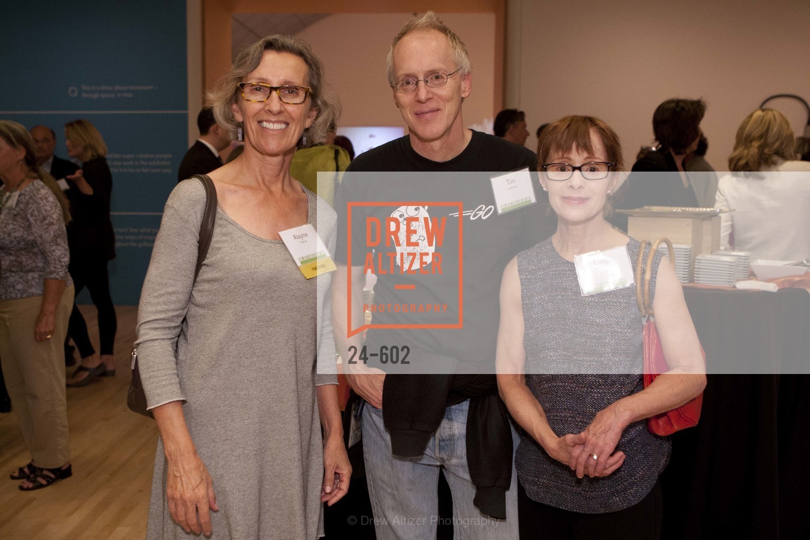Alayne Yellum, Tim Lindholm, Lucy Gaylord, SAN JOSE MUSEUM OF ART Fall Reception Opening, US, October 9th, 2014, Photo #24-602 Alayne Yellum, Tim Lindholm, Lucy Gaylord, Photo #24-602