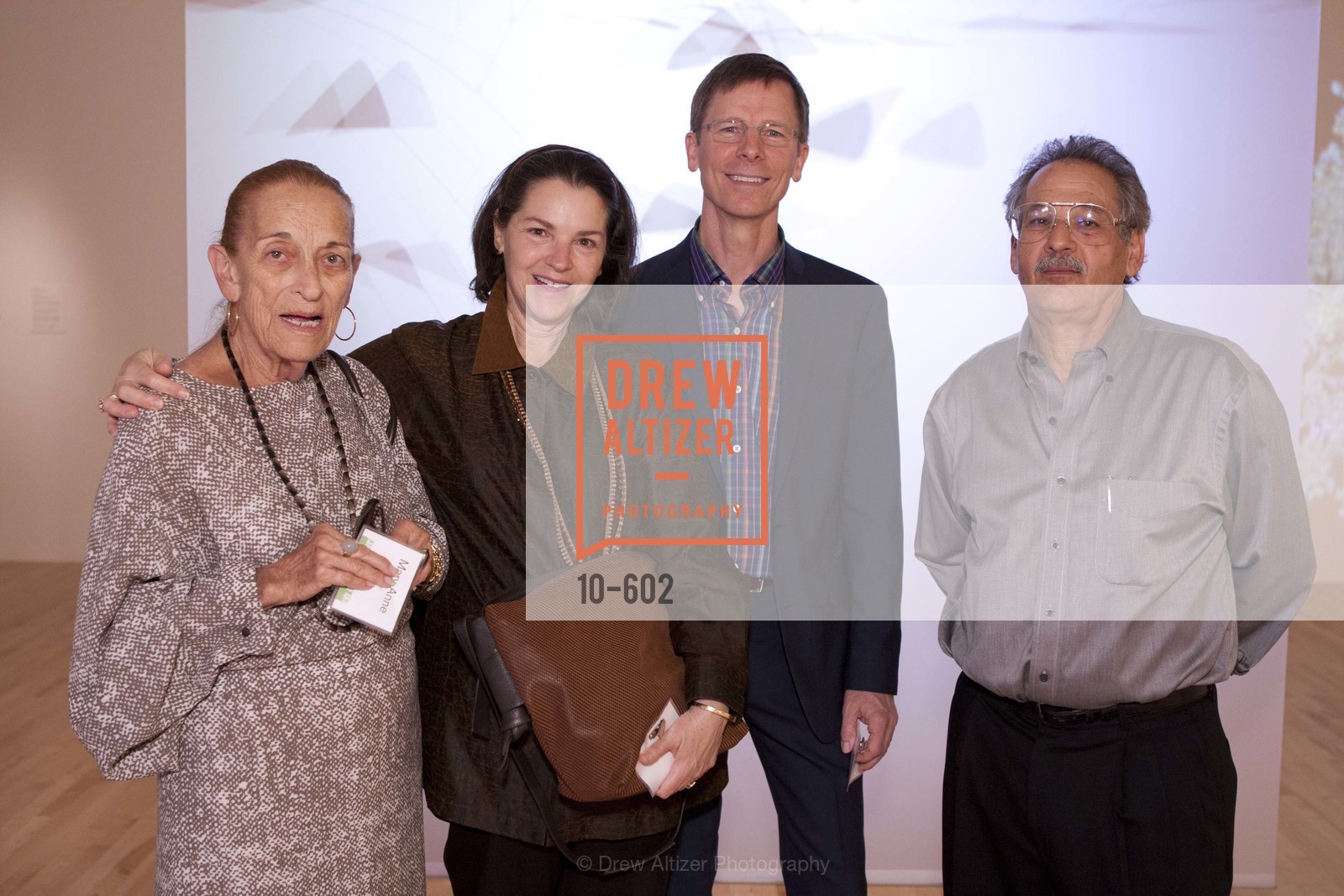 Mary Anne Sayler, Claire Kahn, John Edmark, Ira Kahn, SAN JOSE MUSEUM OF ART Fall Reception Opening, US, October 9th, 2014, Photo #10-602 Mary Anne Sayler, Claire Kahn, John Edmark, Ira Kahn, Photo #10-602