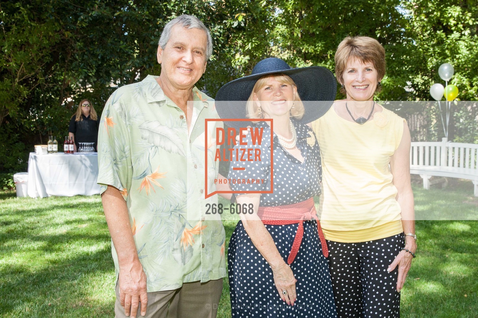 Victor Carboni, Gayle Carboni, Carol Harband, CASA of San Mateo County Auxiliary's Annual Hillsborough Garden Party, US, August 25th, 2013, Photo #268-6068 Victor Carboni, Gayle Carboni, Carol Harband, Photo #268-6068