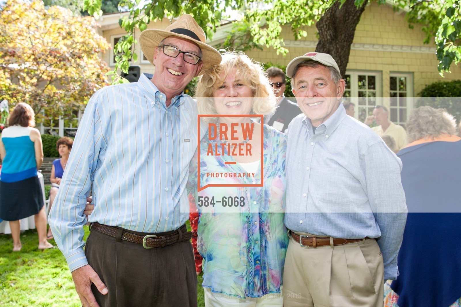 Tom Maloney, Cathy Maloney, Stephen Weller, CASA of San Mateo County Auxiliary's Annual Hillsborough Garden Party, US, August 25th, 2013, Photo #584-6068 Tom Maloney, Cathy Maloney, Stephen Weller, Photo #584-6068