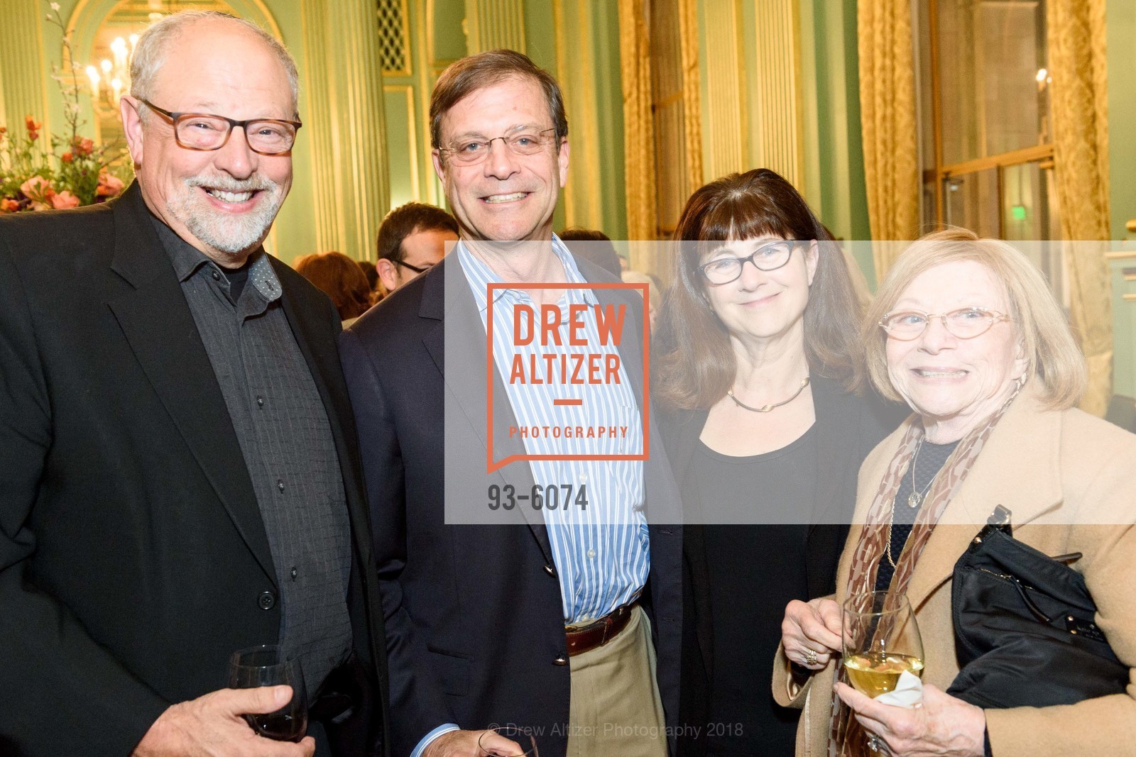 Peretz Wolf-Prusan, Michael Jacobs, Ellen Fuerst, Marilyn Jacobs, JCRC Behind the Scenes 2018, San Francisco War Memorial Veterans Building. 401 Van Ness Avenue, February 27th, 2018, Photo #93-6074 Peretz Wolf-Prusan, Michael Jacobs, Ellen Fuerst, Marilyn Jacobs, Photo #93-6074
