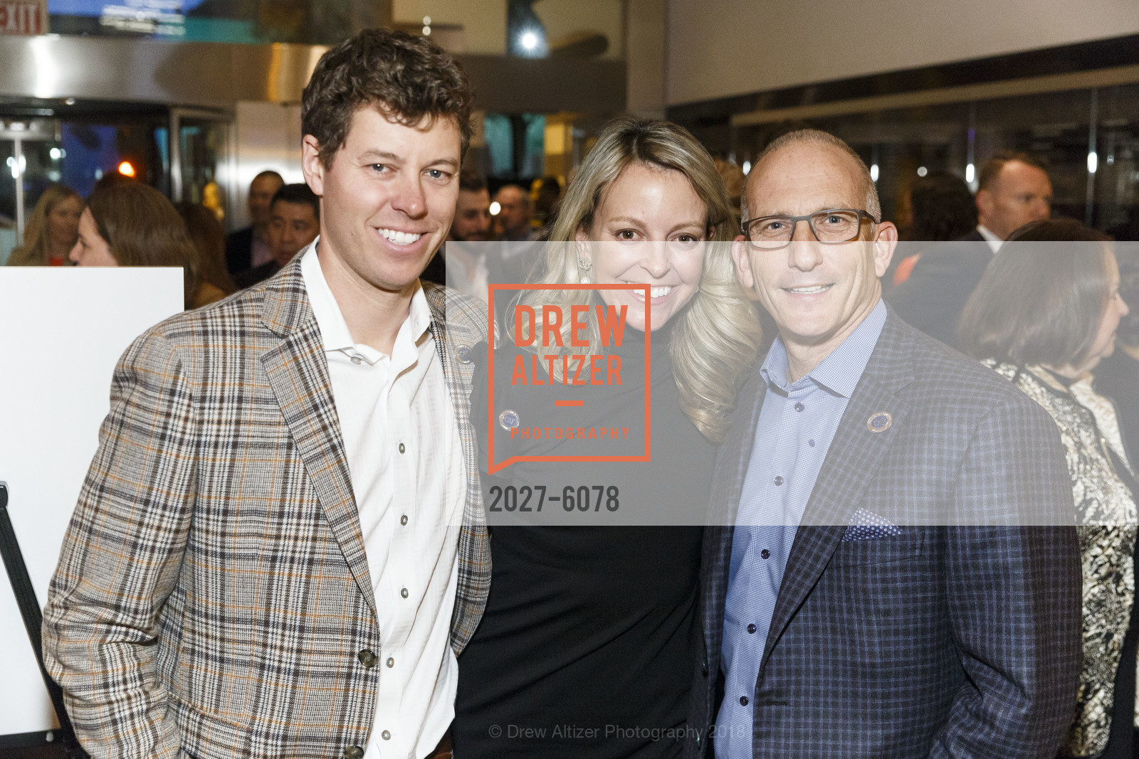 Kirk DeClark, Kristin DeClark, Alan Shanken, Challenged Athletes Foundation Inaugural Celebration of Heart Benefit 2018, SFMOMA. 151 Third Street, February 27th, 2018, Photo #2027-6078 Kirk DeClark, Kristin DeClark, Alan Shanken, Photo #2027-6078