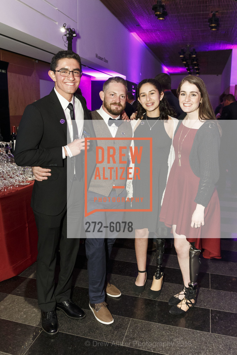 Alex Parra, Travis Ricks, Alex Henry, Breezy Bochenek, Challenged Athletes Foundation Inaugural Celebration of Heart Benefit 2018, SFMOMA. 151 Third Street, February 27th, 2018, Photo #272-6078 Alex Parra, Travis Ricks, Alex Henry, Breezy Bochenek, Photo #272-6078