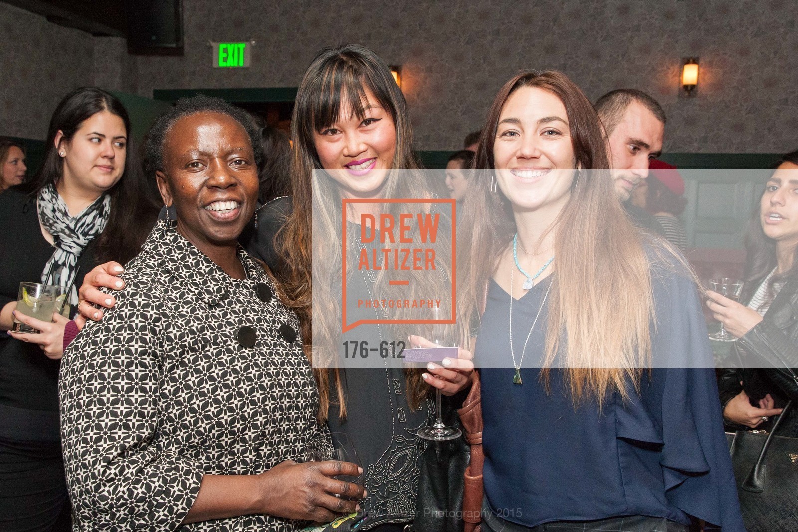 Musimbi Kanyoro, Paula Handra, Julia Szendrei, San Francisco Magazine Power Issue, Cafe du Nord. 2174 Market St, December 1st, 2015, Photo #176-612 Musimbi Kanyoro, Paula Handra, Julia Szendrei, Photo #176-612