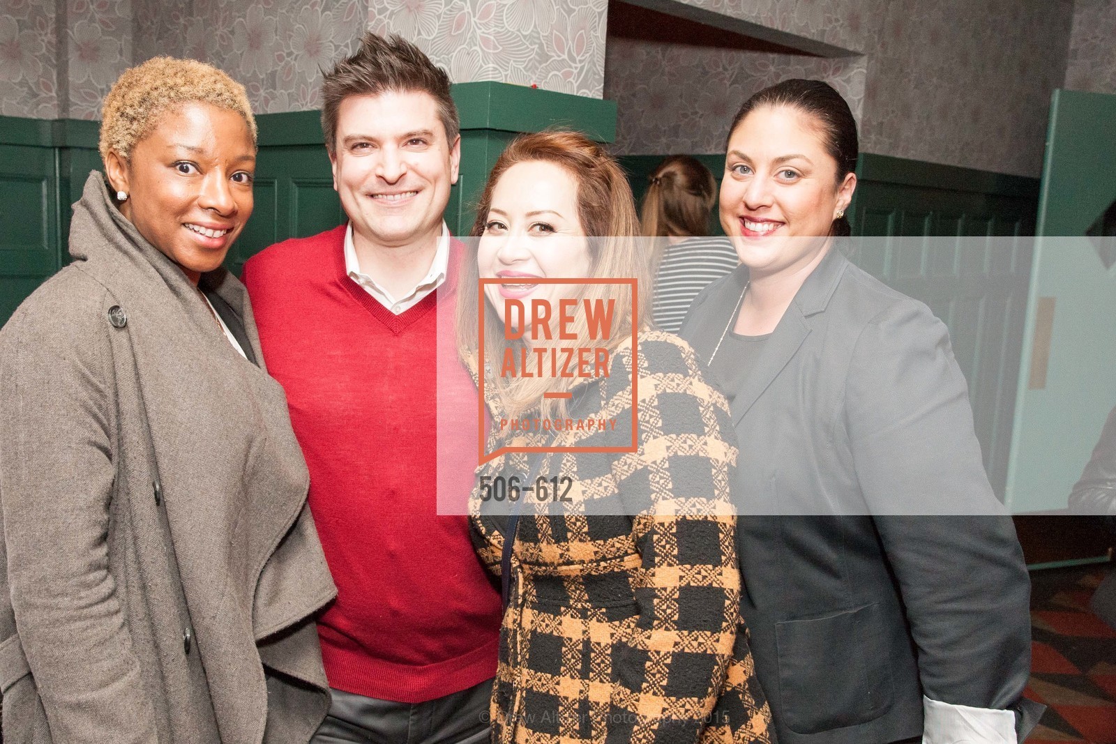 Abena Adjei, Pierre Gulick, Gabriela Gulick, Gina Garcia, San Francisco Magazine Power Issue, Cafe du Nord. 2174 Market St, December 1st, 2015, Photo #506-612 Abena Adjei, Pierre Gulick, Gabriela Gulick, Gina Garcia, Photo #506-612