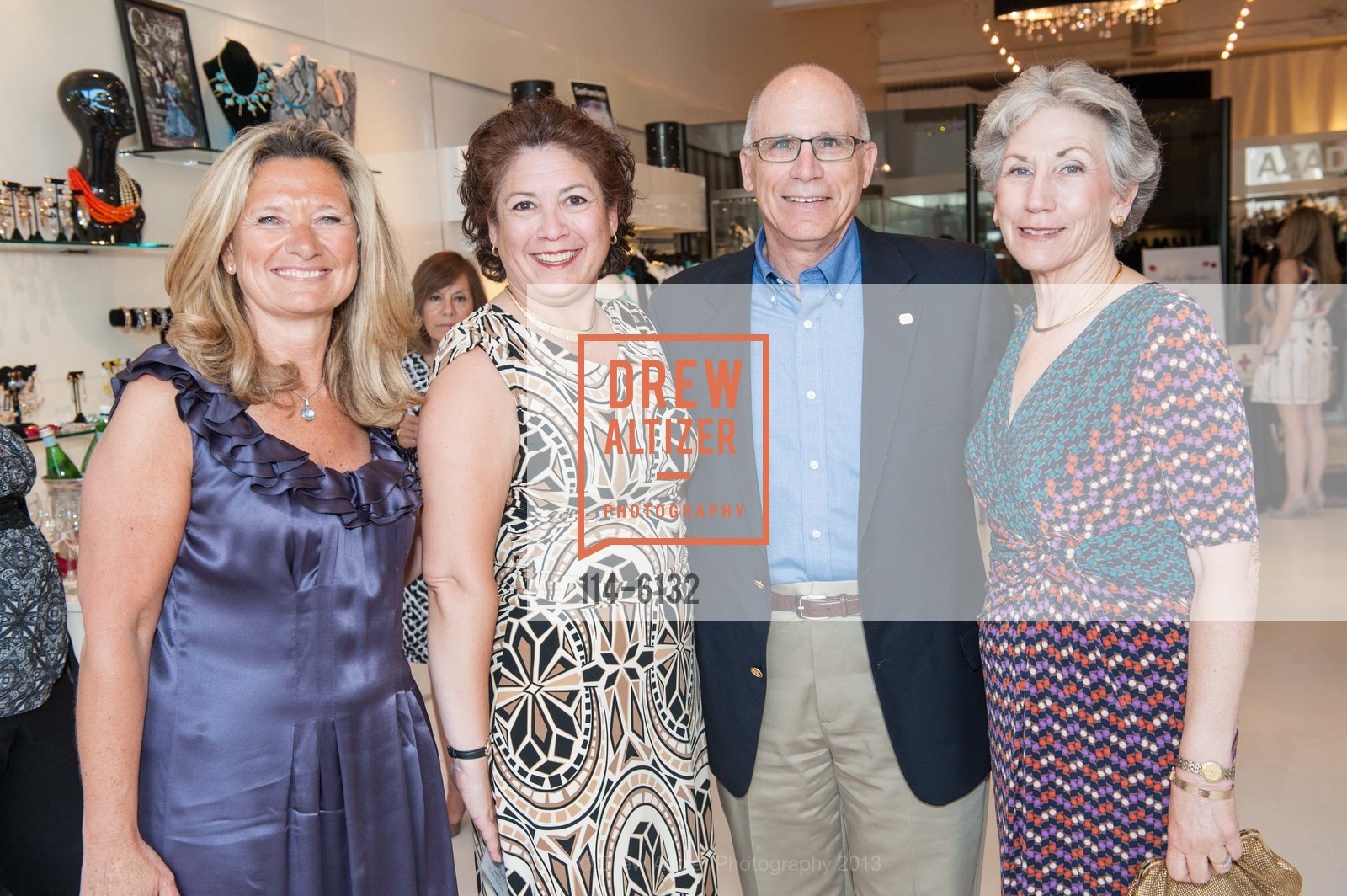 Florence Buatois, Pilar Furlong, Richard Brenner, Beth Brenner, 2013 Red Cross Petals of Hope Gala Champagne Reception, US, April 23rd, 2013, Photo #114-6132 Florence Buatois, Pilar Furlong, Richard Brenner, Beth Brenner, Photo #114-6132