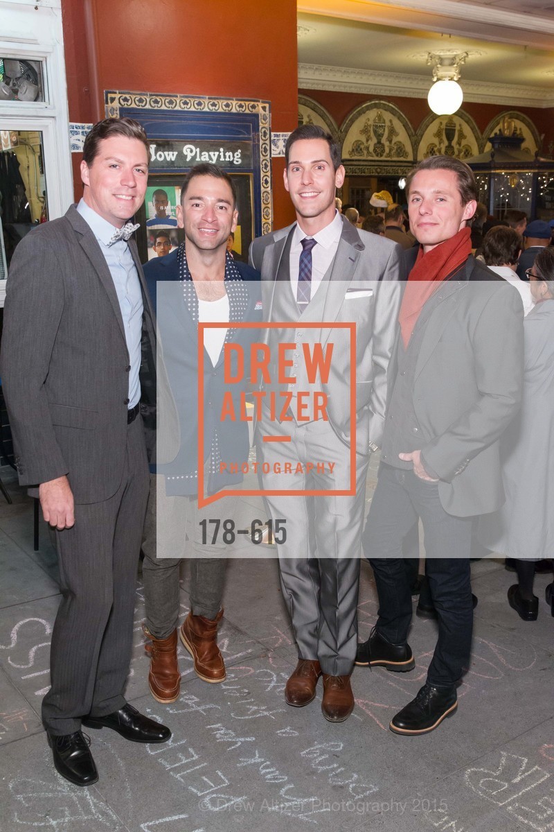 Will Ellis, James Loduca, David Rak, Charlie Smith, Jennifer Siebel Newsom's Castro Screening The Mask You Live In, Castro Theatre. 429 Castro Street, December 2nd, 2015, Photo #178-615 Will Ellis, James Loduca, David Rak, Charlie Smith, Photo #178-615