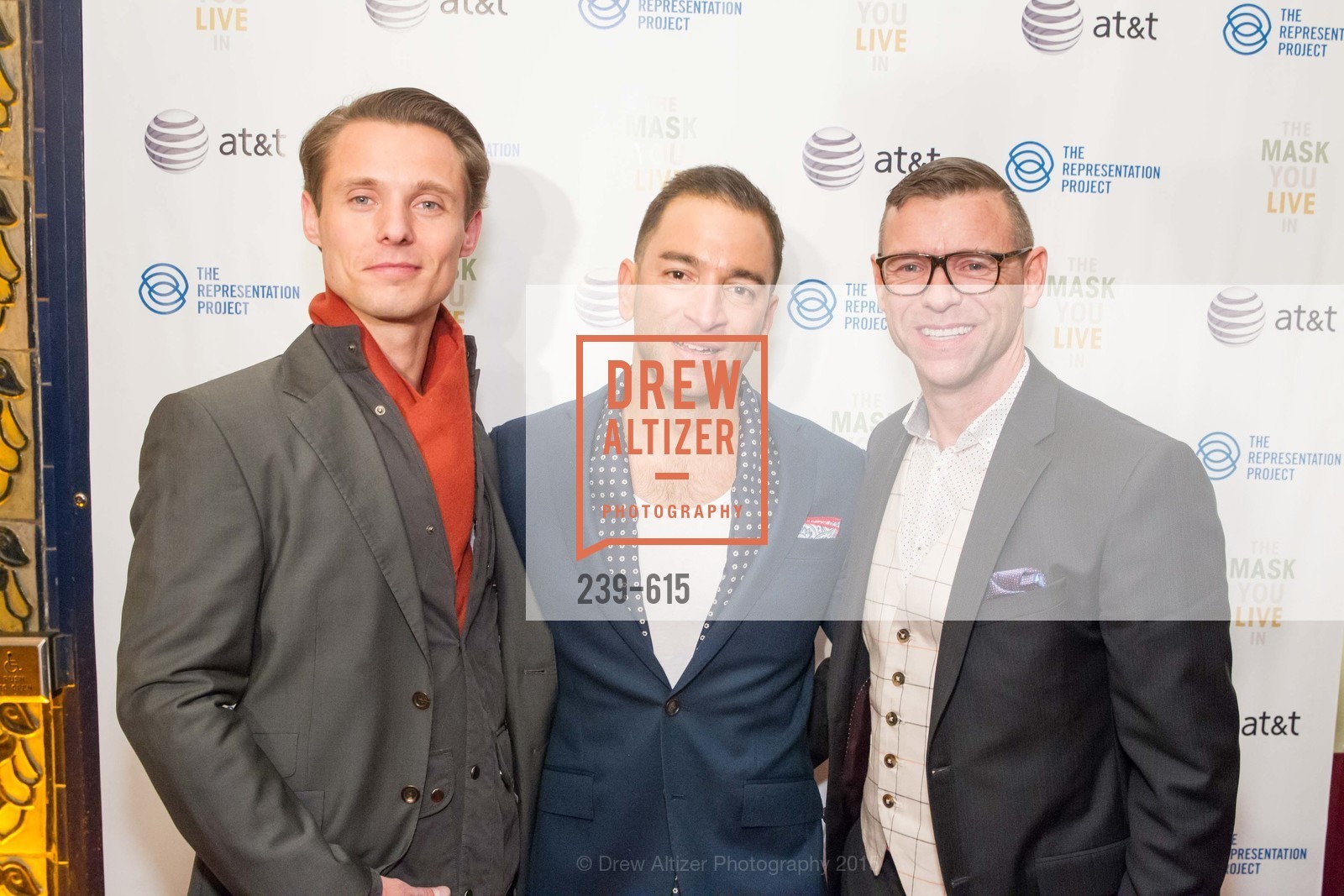 Charlie Smith, James Loduca, Mike Shaw, Jennifer Siebel Newsom's Castro Screening The Mask You Live In, Castro Theatre. 429 Castro Street, December 2nd, 2015,Drew Altizer, Drew Altizer Photography, full-service agency, private events, San Francisco photographer, photographer california