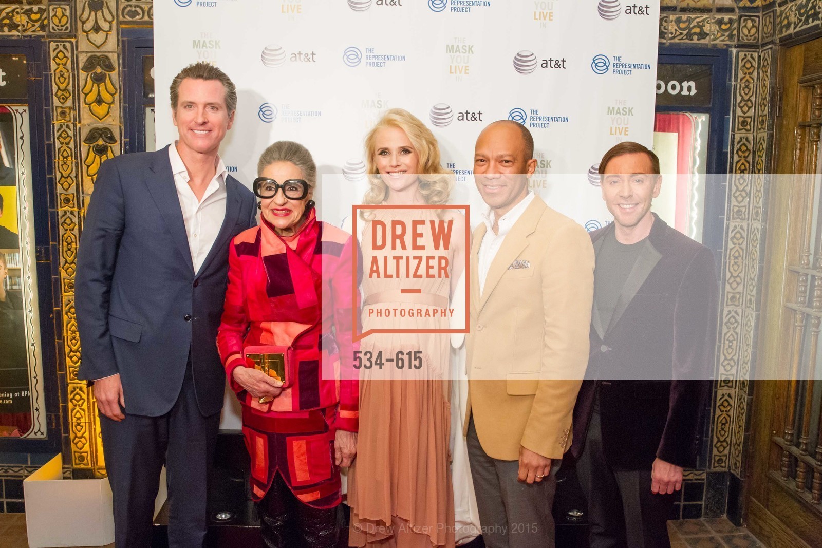 Gavin Newsom, Jennifer Siebel Newsom, Joy Venturini Bianchi, Ken McNeely, Mark Rhoades, Jennifer Siebel Newsom's Castro Screening The Mask You Live In, Castro Theatre. 429 Castro Street, December 2nd, 2015,Drew Altizer, Drew Altizer Photography, full-service agency, private events, San Francisco photographer, photographer california