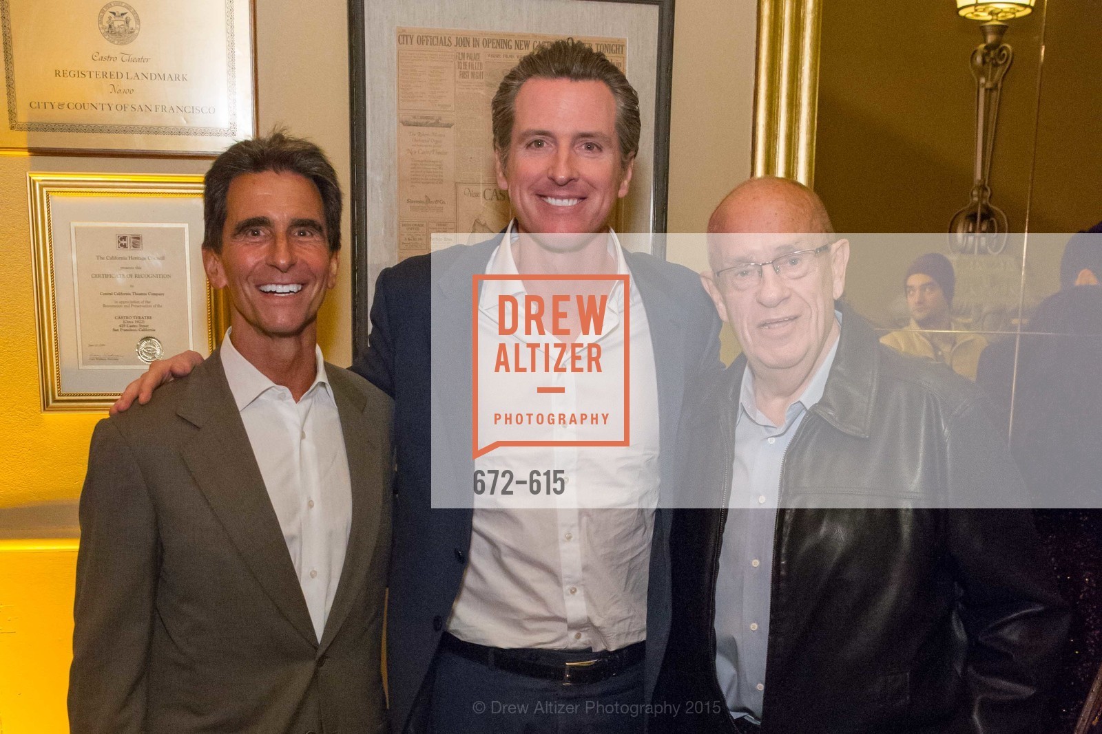 Mark Leno, Gavin Newsom, Wayne Fryday, Jennifer Siebel Newsom's Castro Screening The Mask You Live In, Castro Theatre. 429 Castro Street, December 2nd, 2015,Drew Altizer, Drew Altizer Photography, full-service agency, private events, San Francisco photographer, photographer california